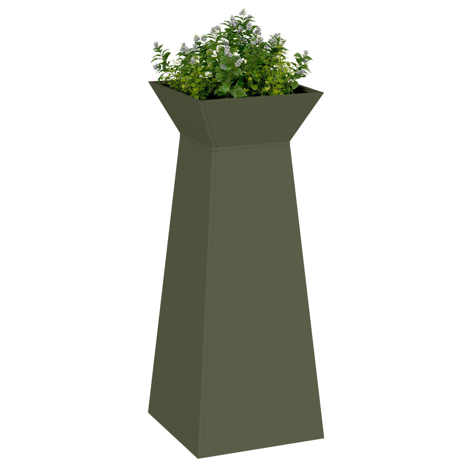 vidaXL Blumentopf Pflanzenständer Olivgrün Metall 40 günstig online kaufen