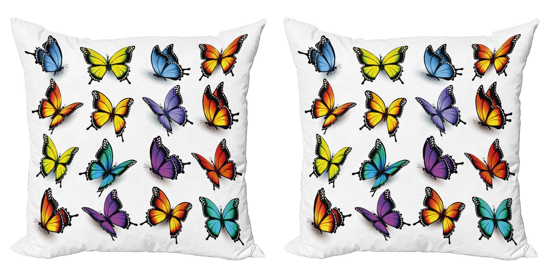 Kissenbezüge Modern Accent Doppelseitiger Digitaldruck, Abakuhaus (2 Stück), Schmetterling Bunte Flügel Frühling