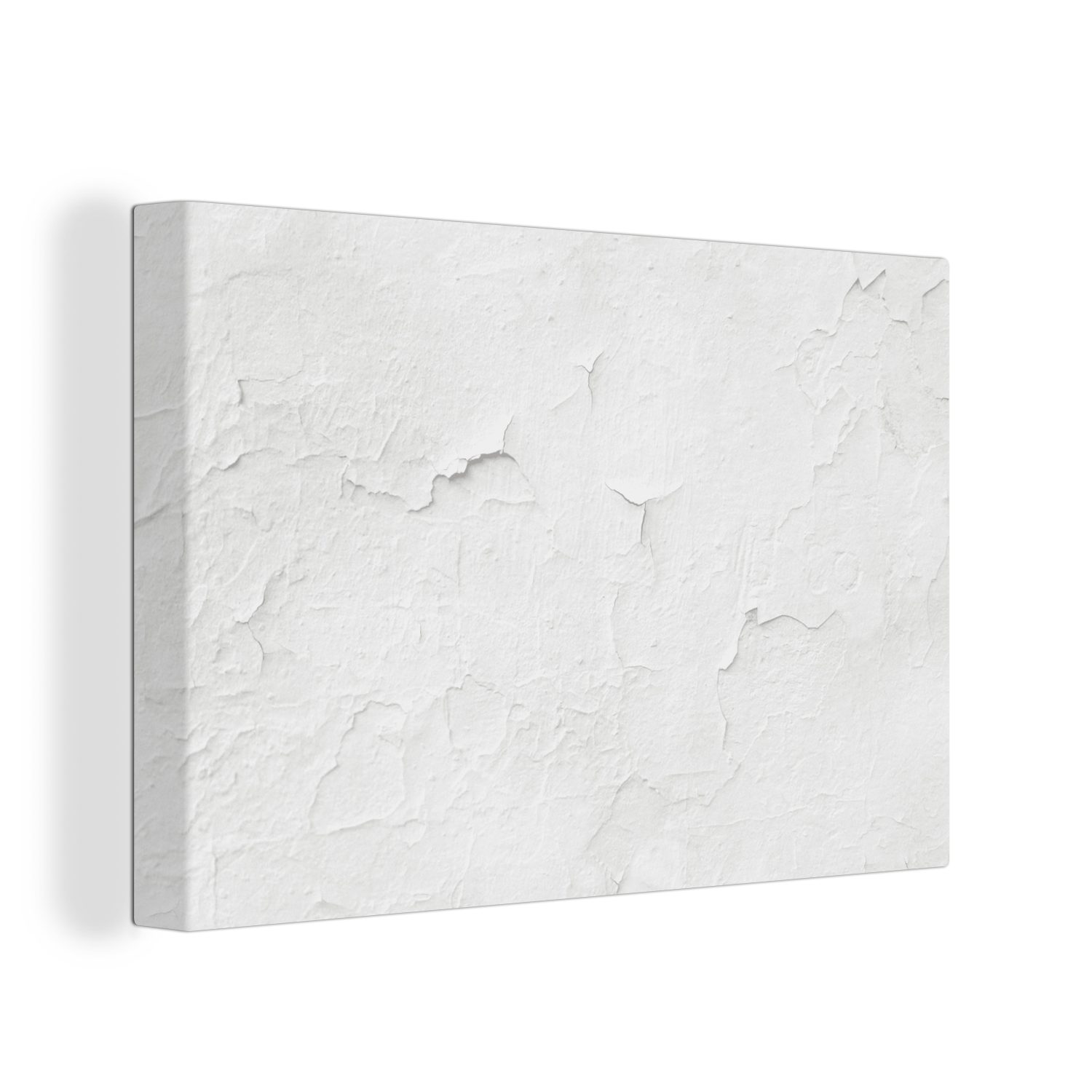 OneMillionCanvasses® Leinwandbild Spachtelmasse - Weiß - Textur, (1 St), Wandbild für alle Wohnbereiche, Gemälde, XXL, großes, 120x80 cm