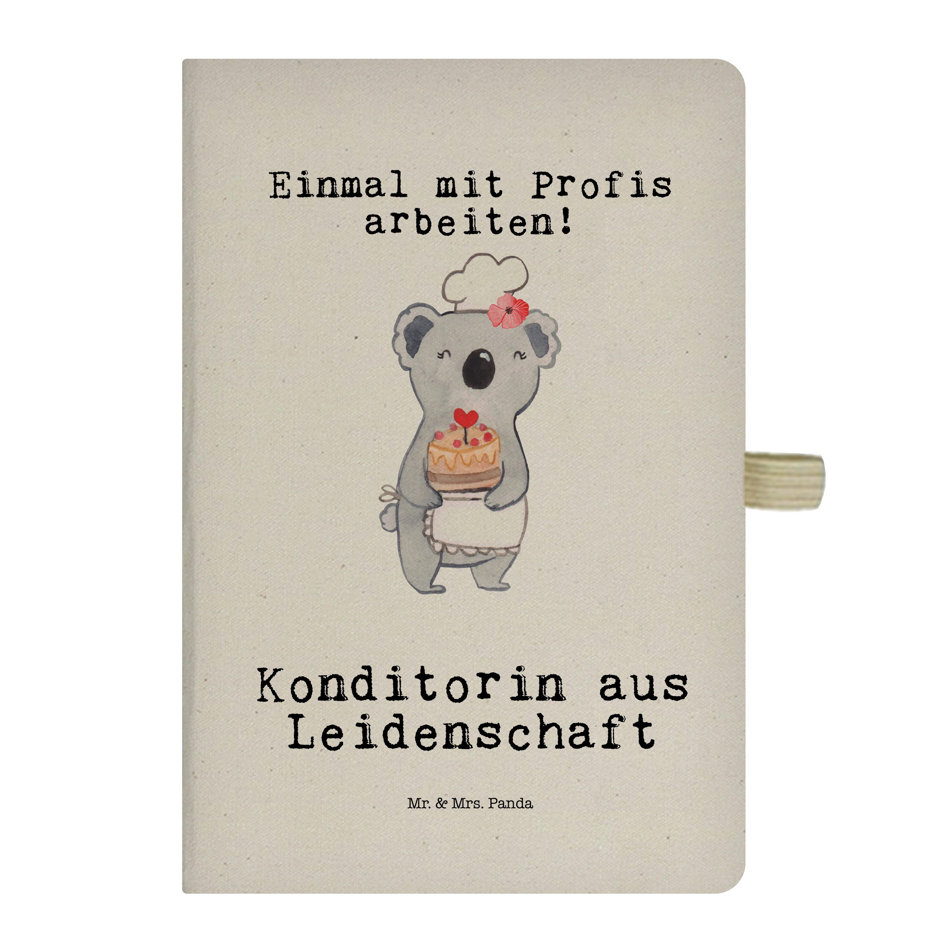 Mr. & Mrs. Panda Notizbuch Konditorin aus Leidenschaft - Transparent - Geschenk, Patissierin, No Mr. & Mrs. Panda