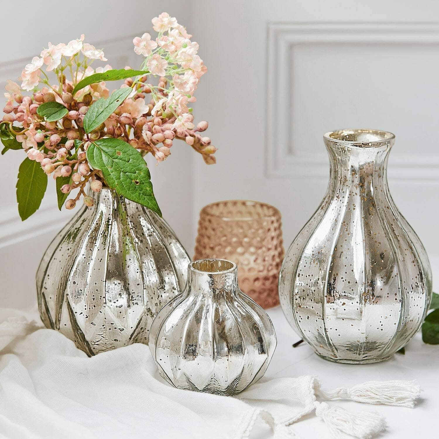 Mirabeau Tischvase Vase 3er Set Frido antiksilber günstig online kaufen