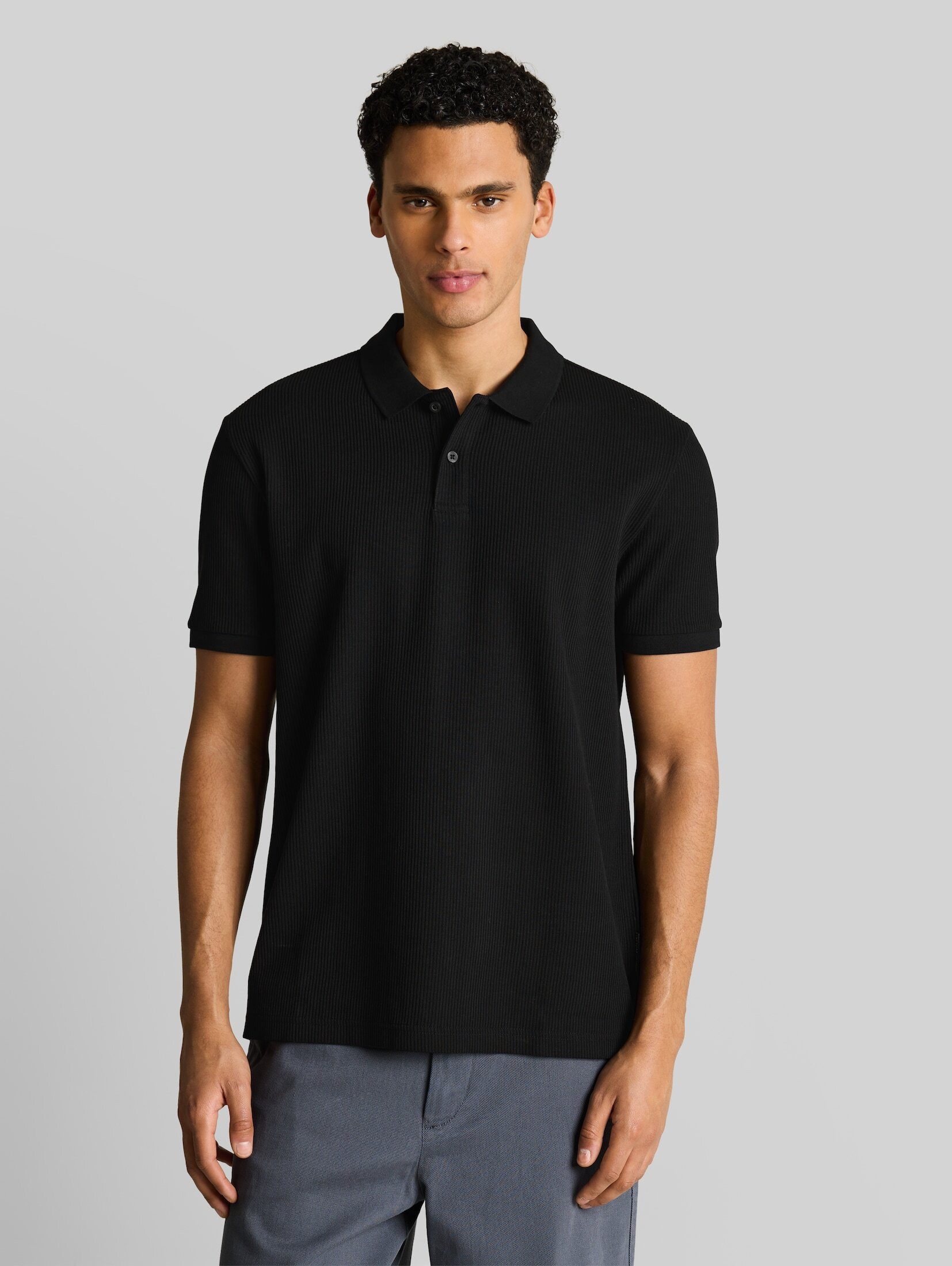 TOM TAILOR Denim Poloshirt Poloshirts Poloshirt mit Rippstruktur