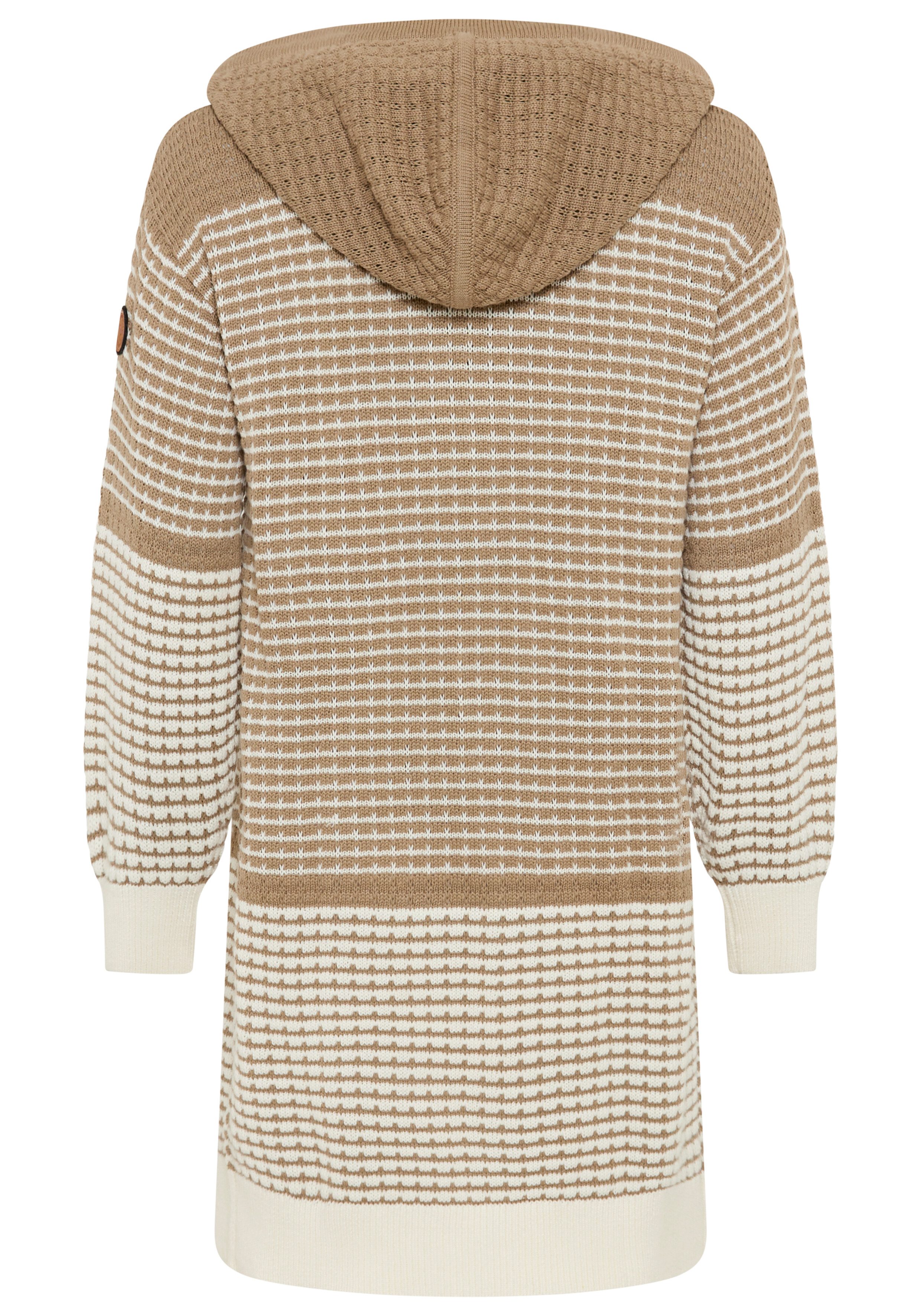 KangaROOS Kapuzenstrickjacke mit gemustertem Design, lange Form, lässig geschnitten