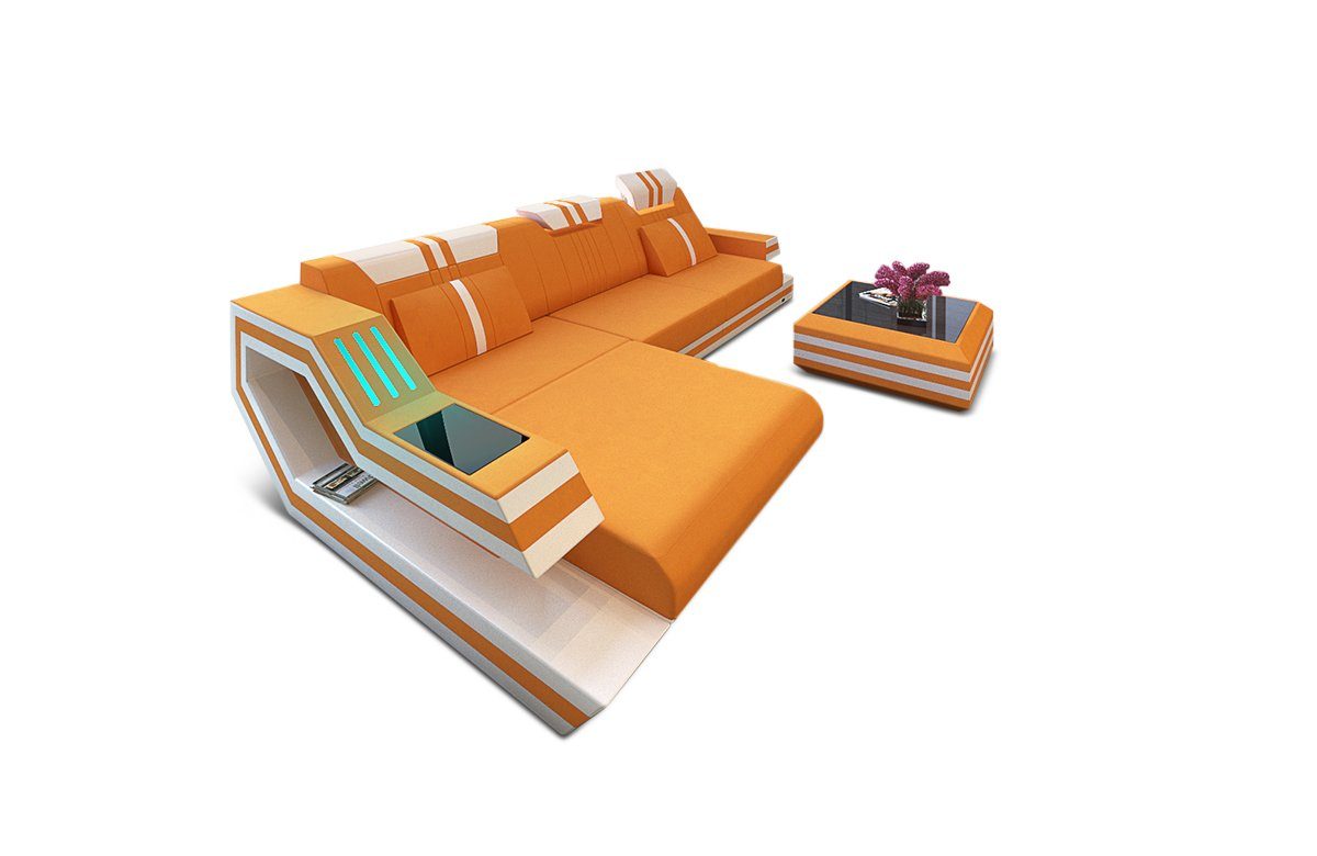 Sofa Dreams Ecksofa Ecksofa Polster Stoffsofa Ravenna L Form M Mikrofaser Stoff, Couch wahlweise mit Bettfunktion
