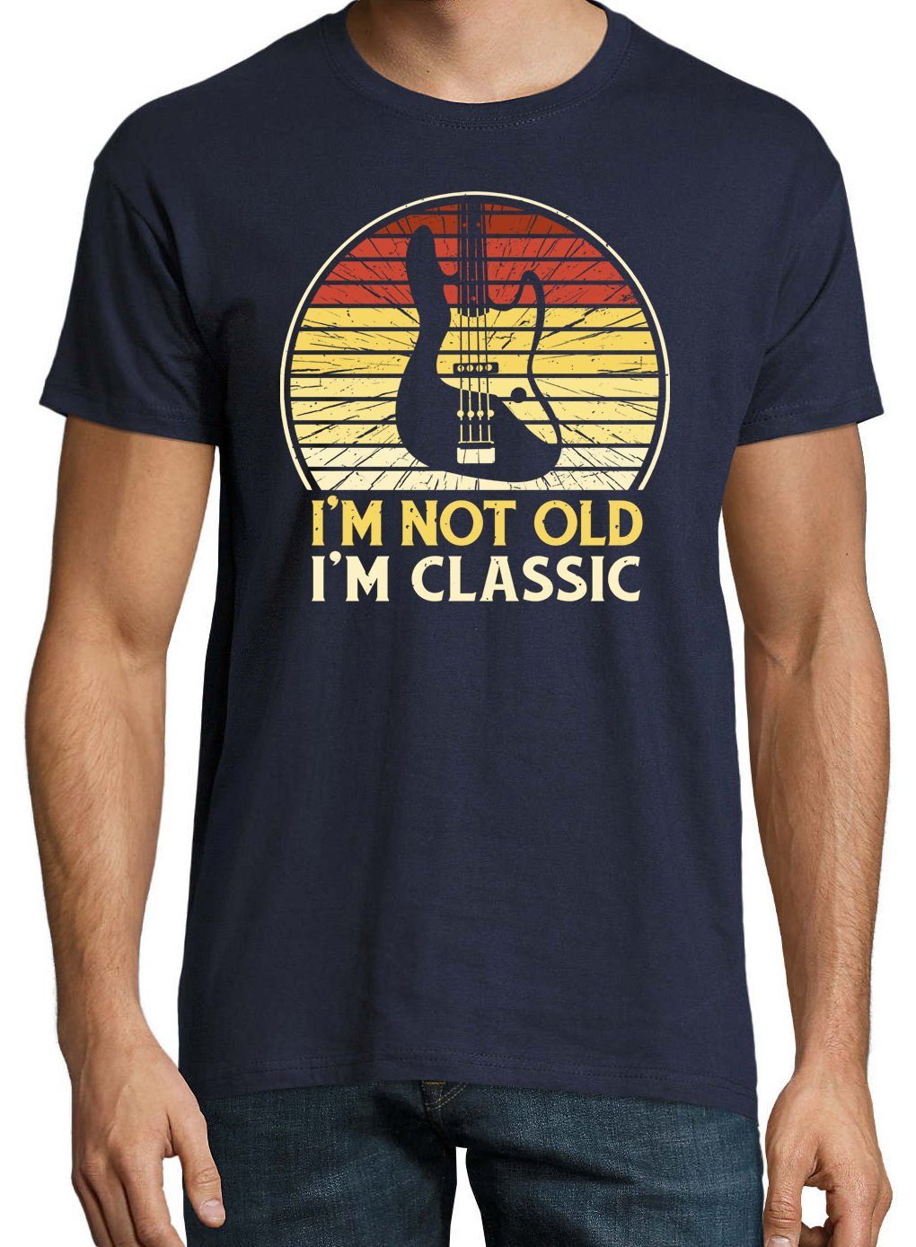 Youth Designz T-Shirt "I´m Shirt I´m Herren Classic" Bass trendigem Frontprint mit Navyblau Old, Not