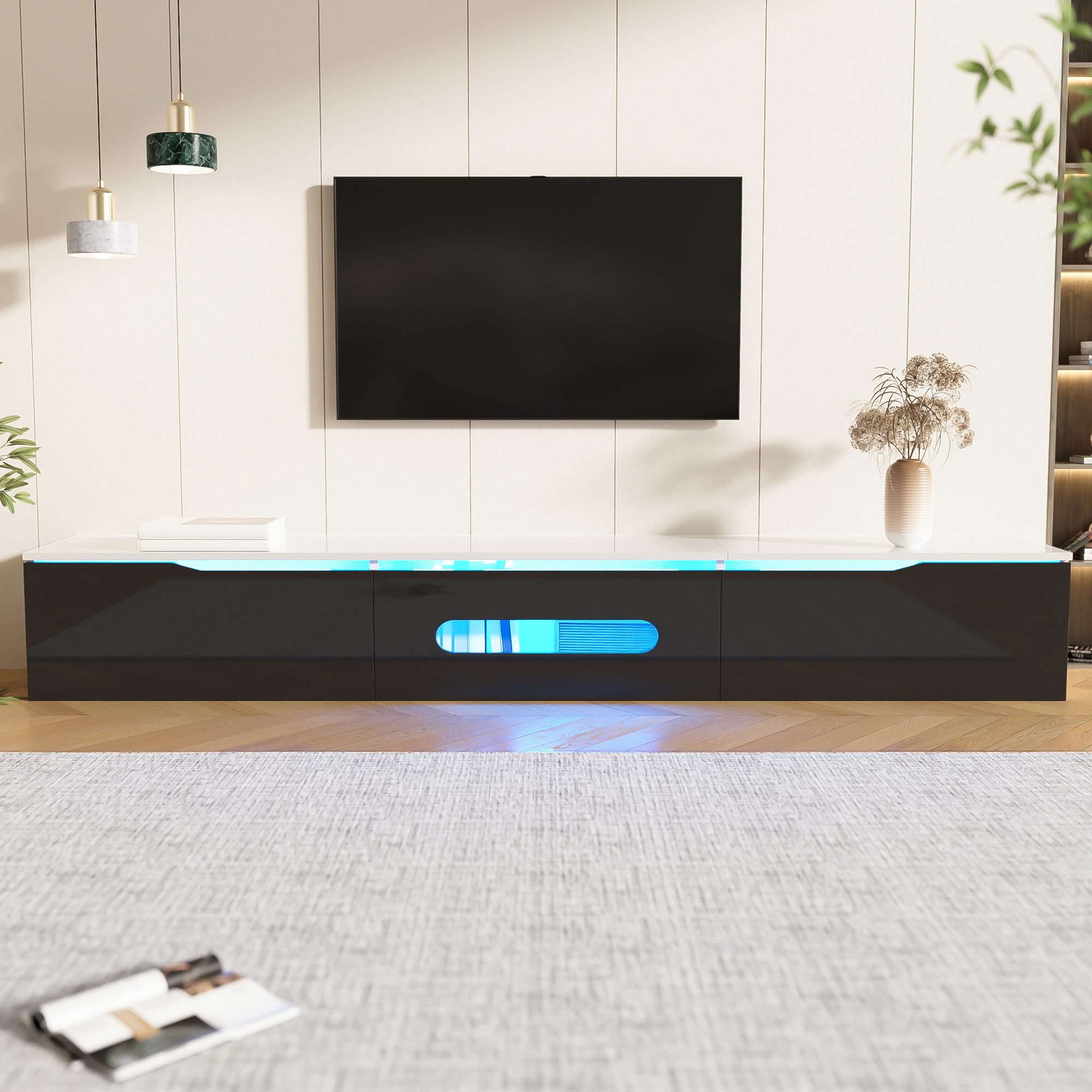 BlingBin TV-Schrank Minimalistisches TV-Lowboard TV-Möbel (1-St., mit LED-B günstig online kaufen