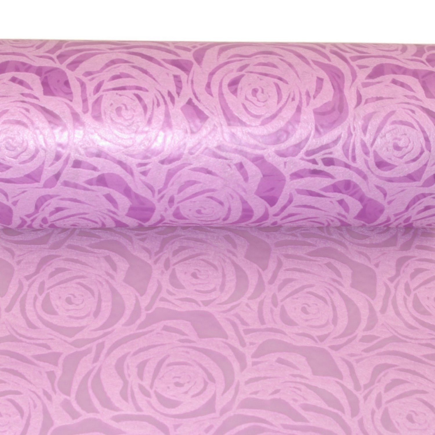 Deko AS Tischläufer Dekoflor® 300mm x 5m Tischläufer Rosenmuster lavendel Deko Tischband (1-tlg, 1 Rolle Tischläufer), Strapazierfähig