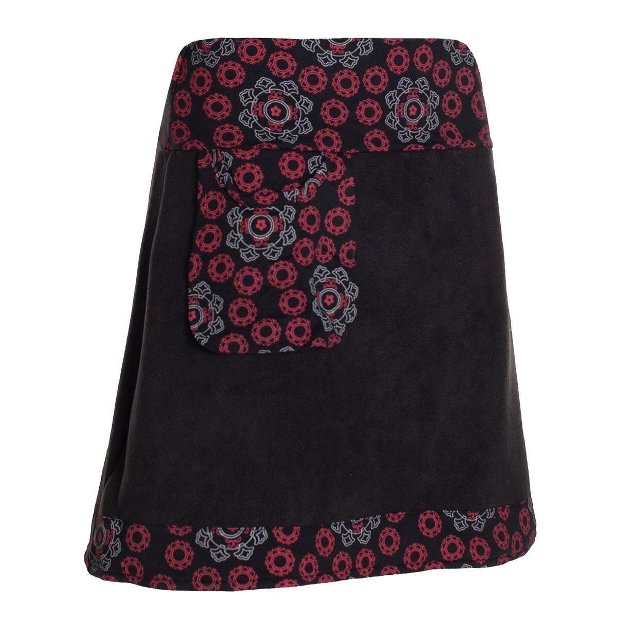 Vishes Minirock Thermorock warmer Side-Bag Damen Winterrock kurz Fleece Hippie, Goa, Retro Style – Bild 5 von 5