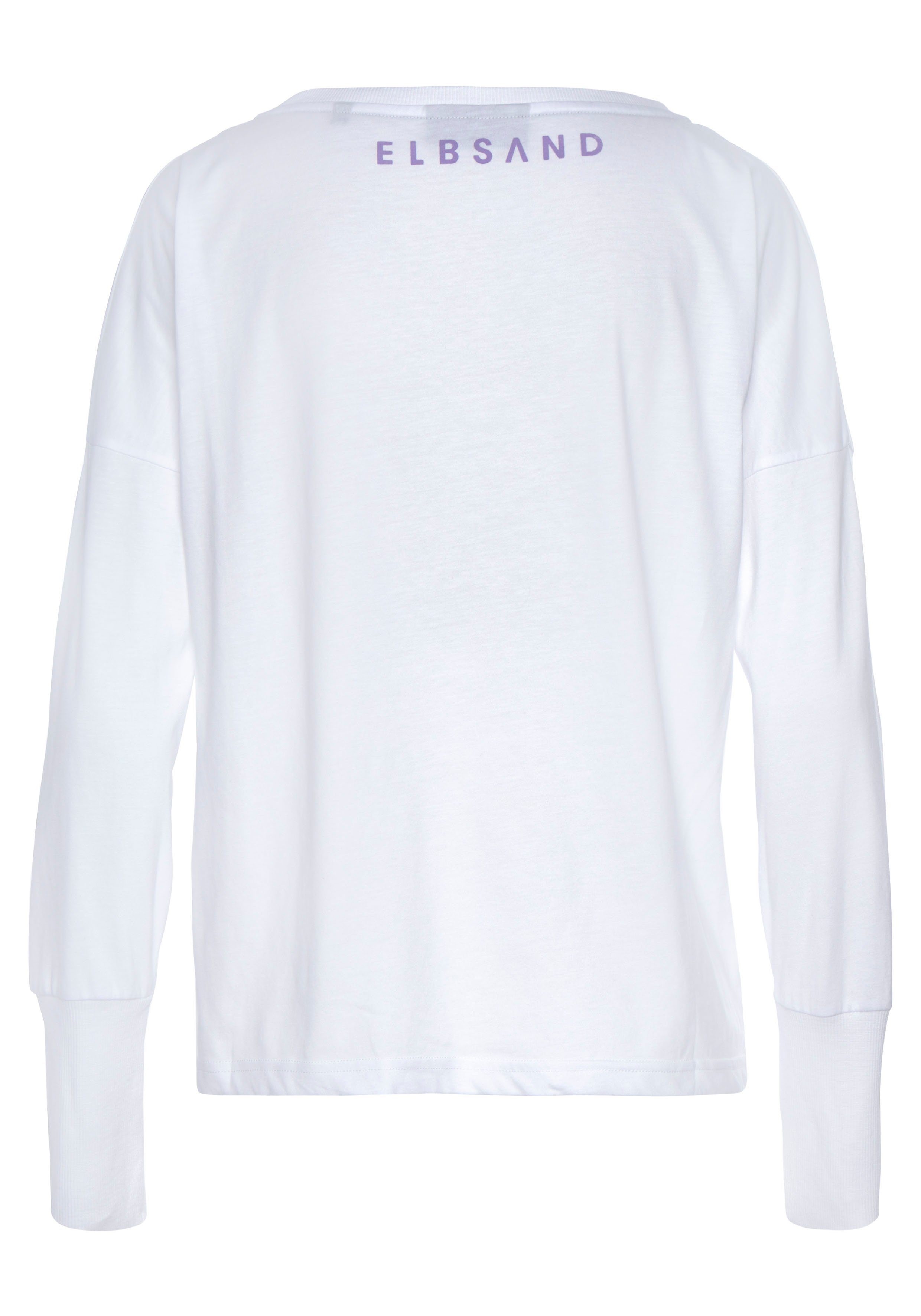 Elbsand Langarmshirt Inea mit Frontdruck, Longsleeve, lockerer Schnitt