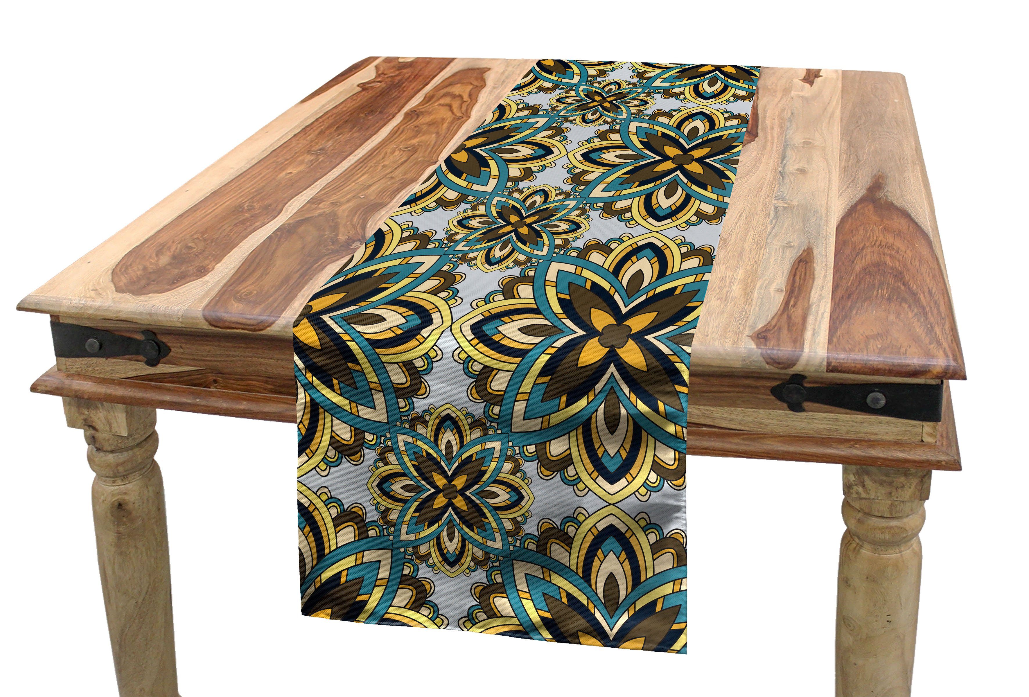 Abakuhaus Tischläufer Esszimmer Küche Rechteckiger Dekorativer Tischläufer, Mandala Motiv-Muster