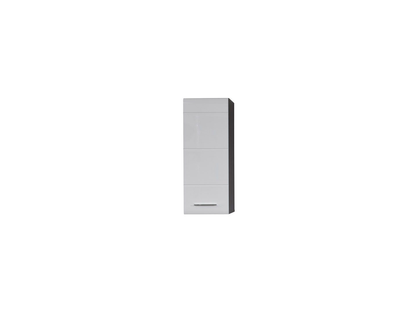 trendteam Badezimmerspiegelschrank LineBad Badschrank 1 Tür rauchsilber, weiß Hochgla (1-St)