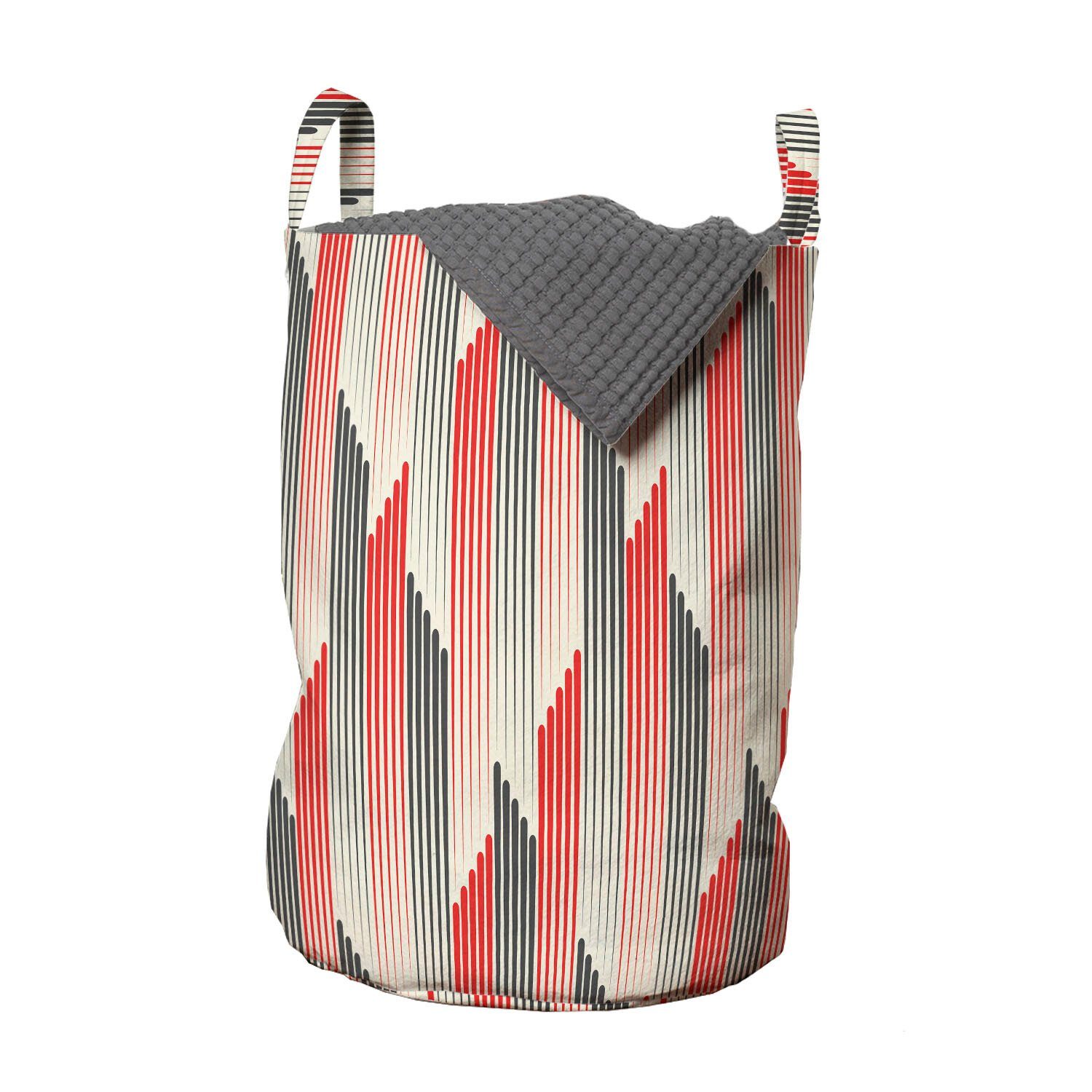 Abakuhaus Wäschesäckchen Wäschekorb mit Griffen Kordelzugverschluss für Waschsalons, Abstrakt Vertikale Streifen