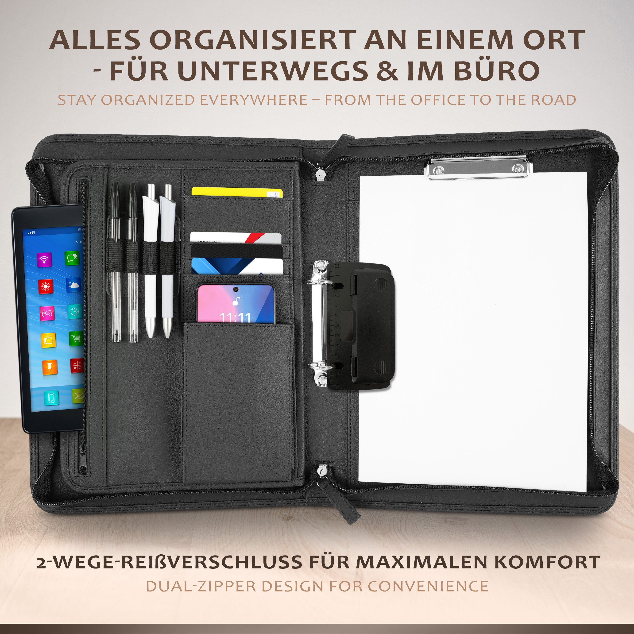 ONVAYA Konferenzmappe Dokumentenmappe A4, Aktenmappe, Businessmappe, Schrei günstig online kaufen