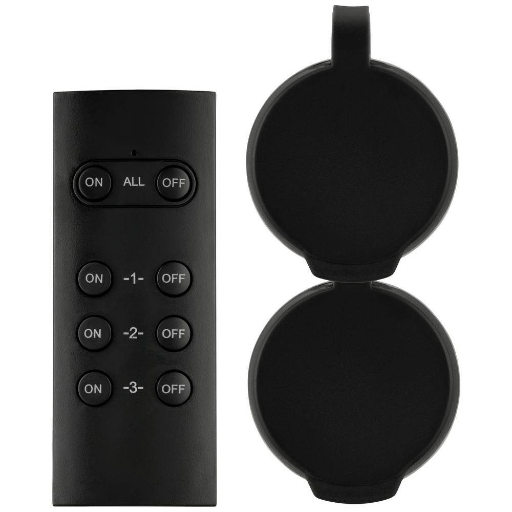 REV Funksteckdose Funkschalt-Set außen IP44 Mini Outdoor mit Fernbedienung 0085600503