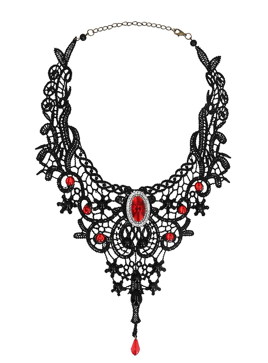 Boland Kostüm Vampirdame Collier - für Halloween Kostüm Damen, Wunderschöner Halsschmuck für blutdürstige Damen