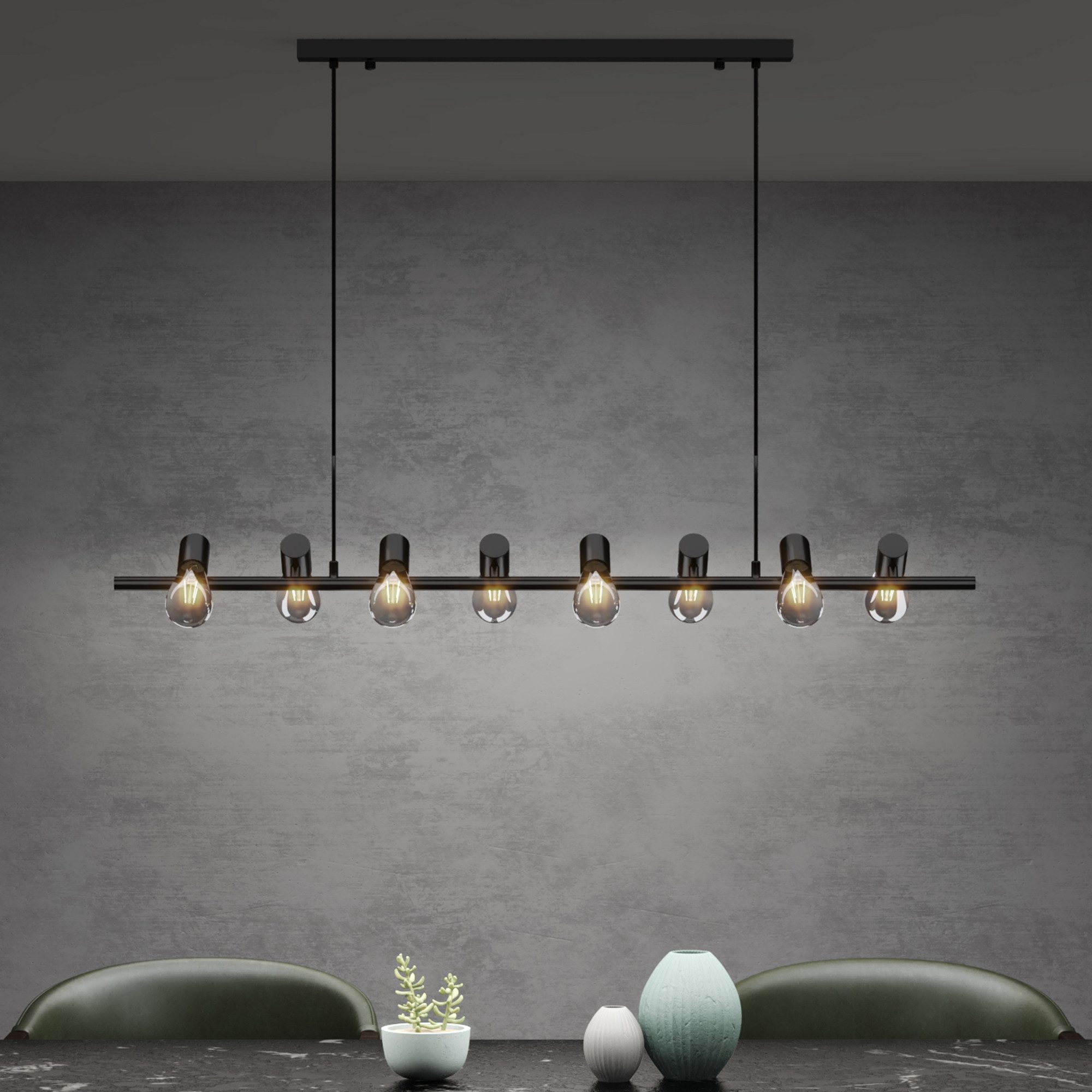 Mai & Mai LED Pendelleuchte 120cm LED Hängelampe Verstellbares Kabel E27 Hängeleuchte
