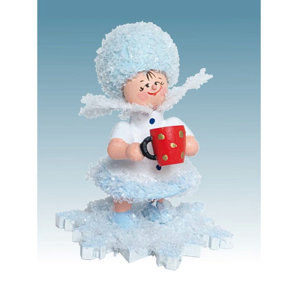 Kuhnert Dekofigur Kuhnert Schneeflöckchen mit Glühweintasse, Handarbeit aus günstig online kaufen