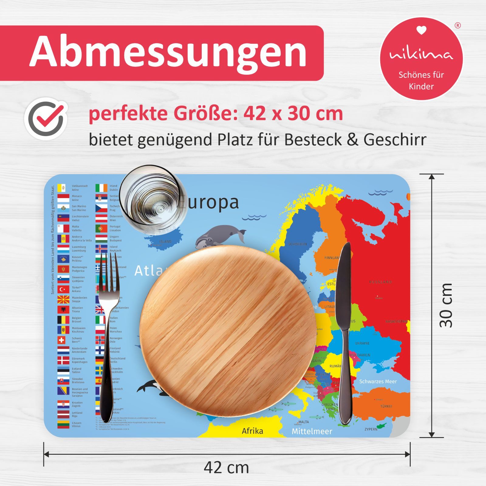 nikima Platzset Europa, (1-St)