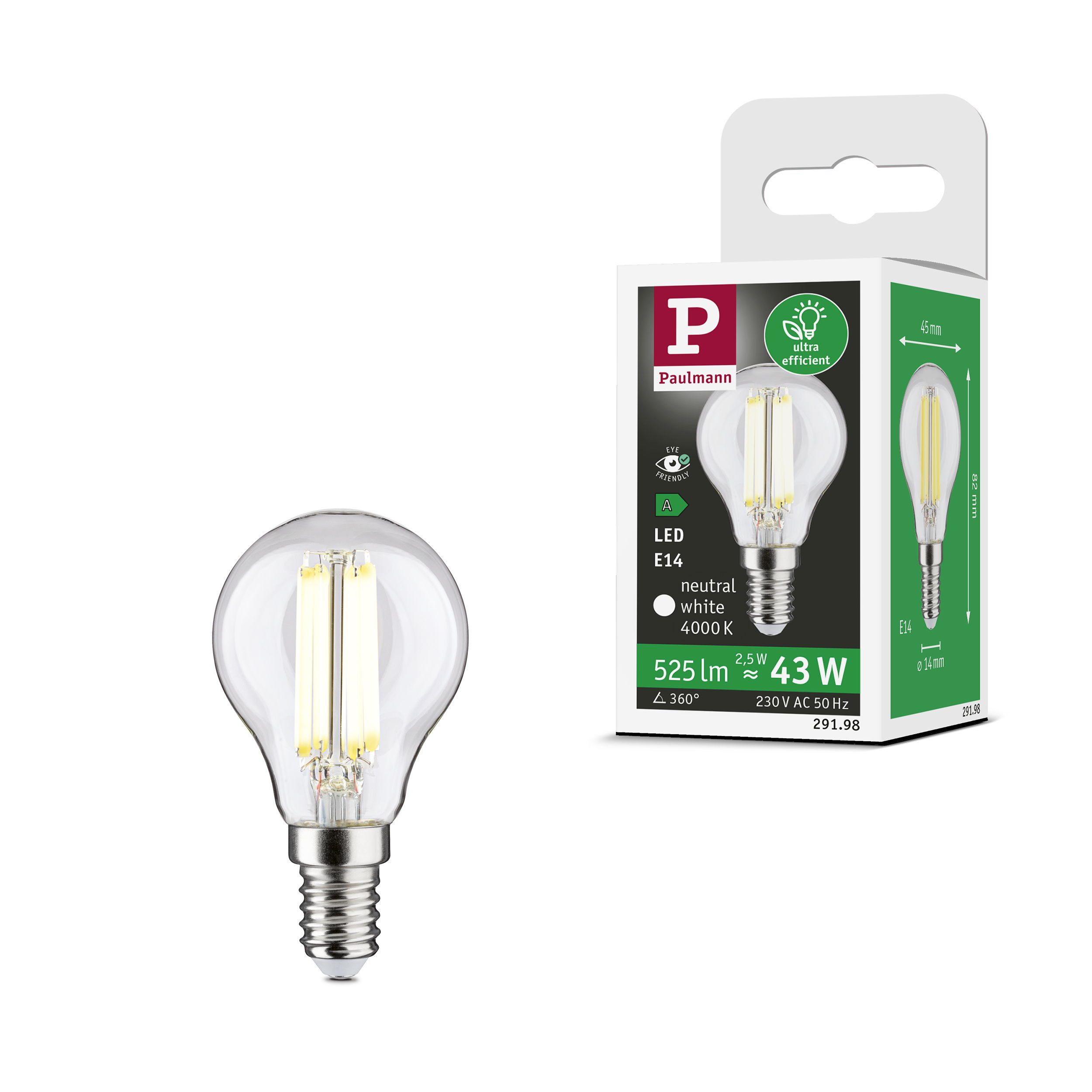 Paulmann LED-Leuchtmittel Eco-Line Filament 230V LED Tropfen E14 1er-Set 52 günstig online kaufen