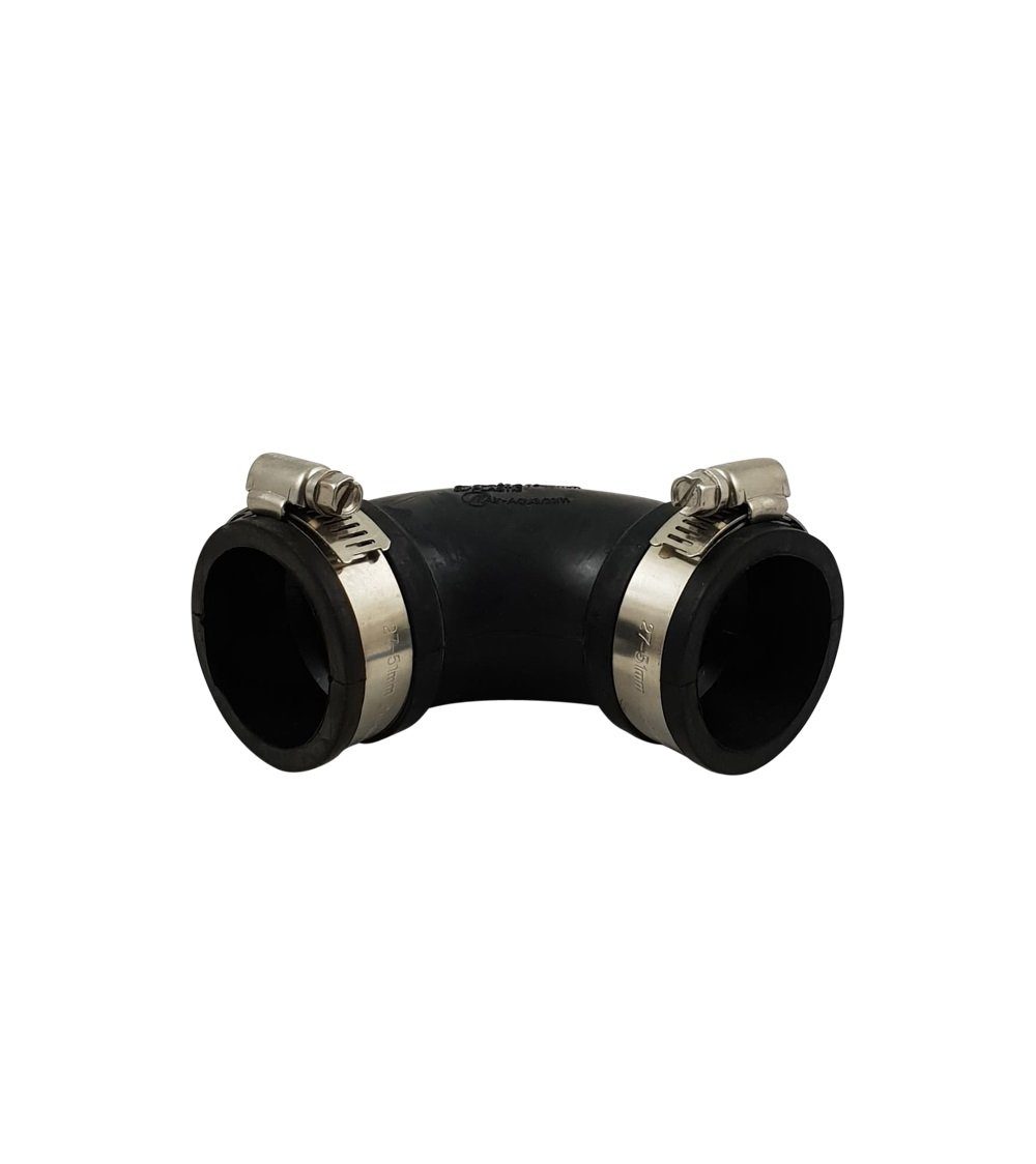 Air Aqua Muffenstopfen Flexibler Bogen 40 mm 90 Grad Flex Fitting für Rohre Gummibogen, Rohrv