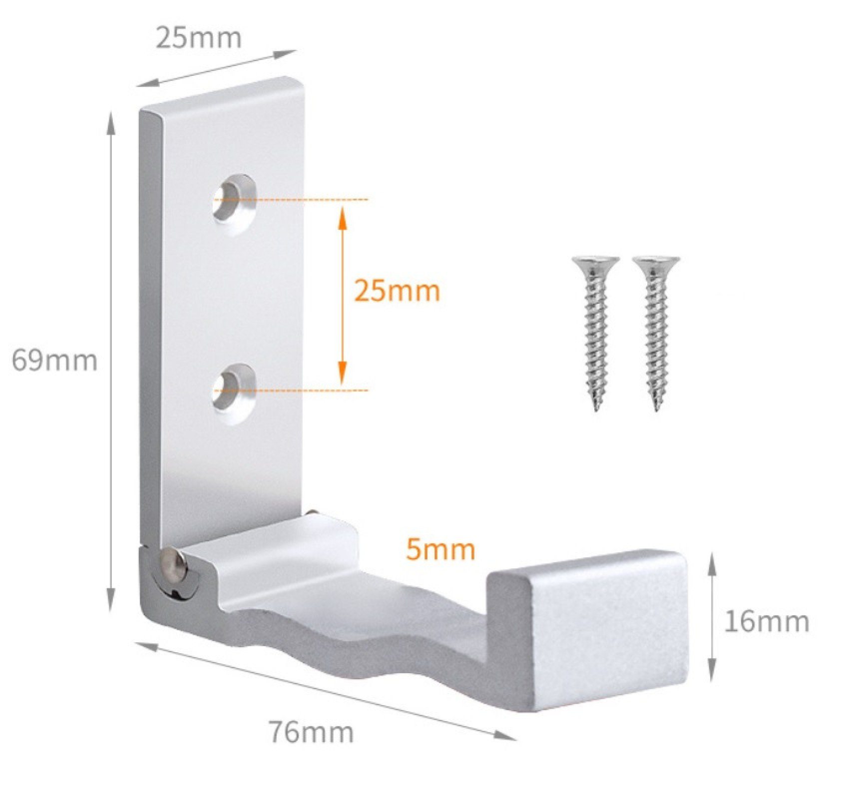 Klapphaken, 2er multifunktionaler Faltbare BAYLI Set Regal Grad 90° Wandhaken,