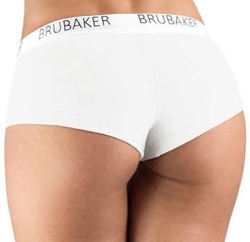 BRUBAKER Panty 4er Pack Damen Panties - Unterhosen Slips aus Baumwolle (Elastisch, weich und atmungsaktiv, 4-St) Hipster Unterwäsche Set mit Stretch Bund