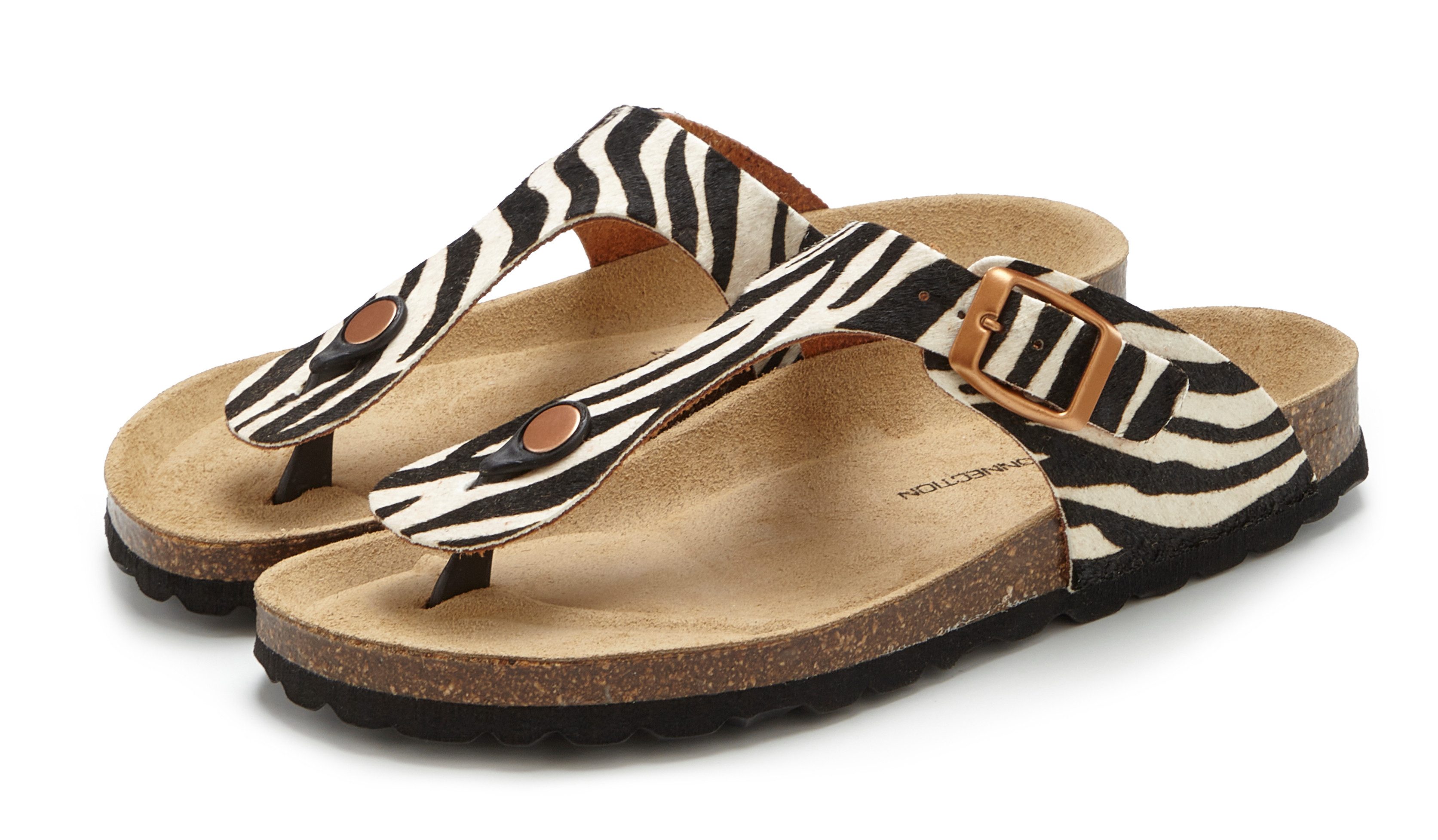 French Connection Sandale, Mule, offener Schuhe, Sommerschuhe Pantolette NEU aus hochwertigem Leder mit bequemen Korkfußbett