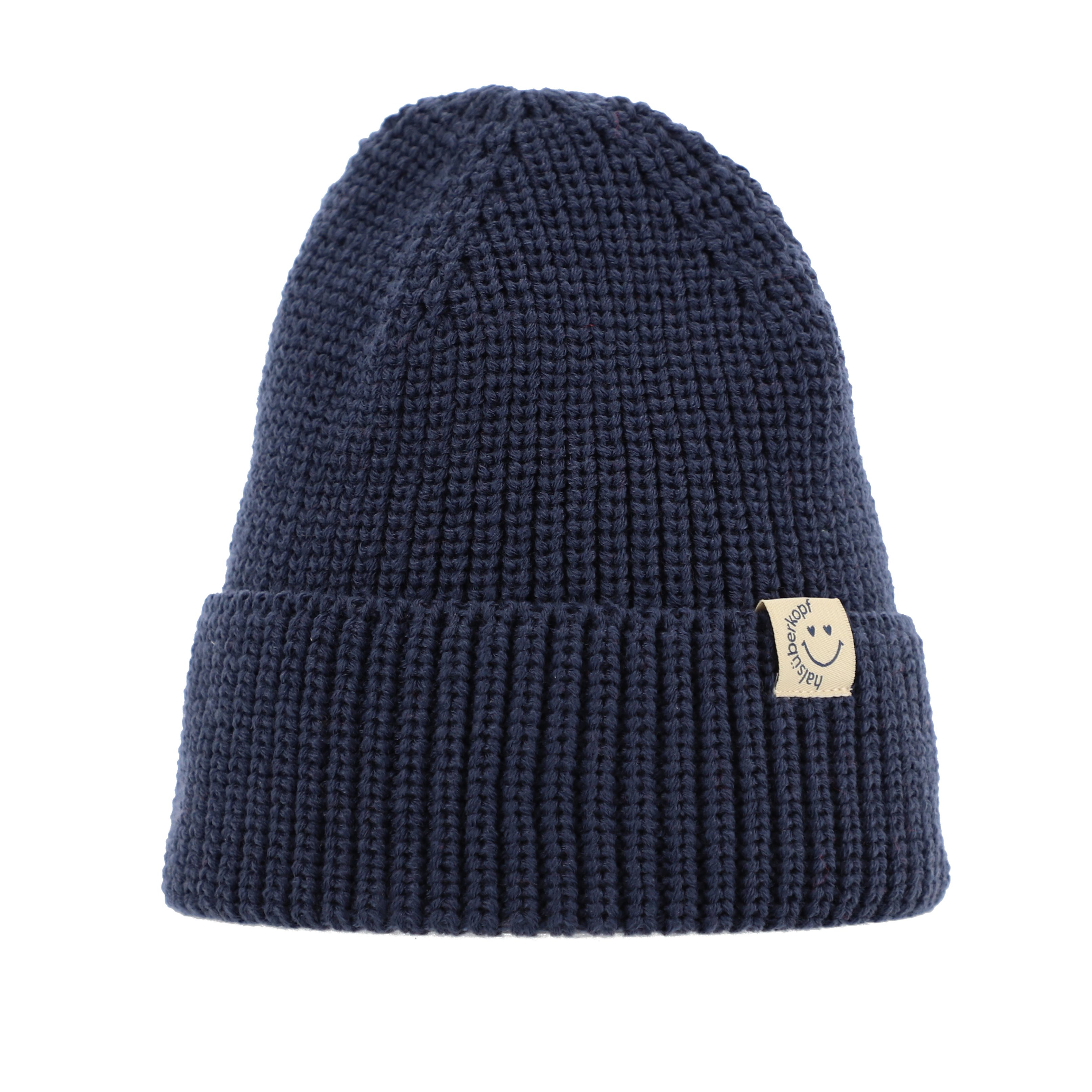 halsüberkopf Accessoires Strickmütze mit Umschlag und Badge Smiley mit Herz günstig online kaufen