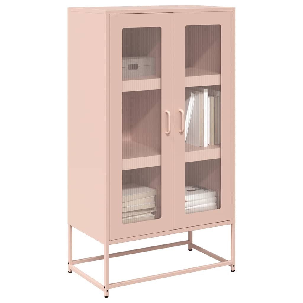 vidaXL Vitrine NA Highboard Rosa 68x39x123 cm Stahl