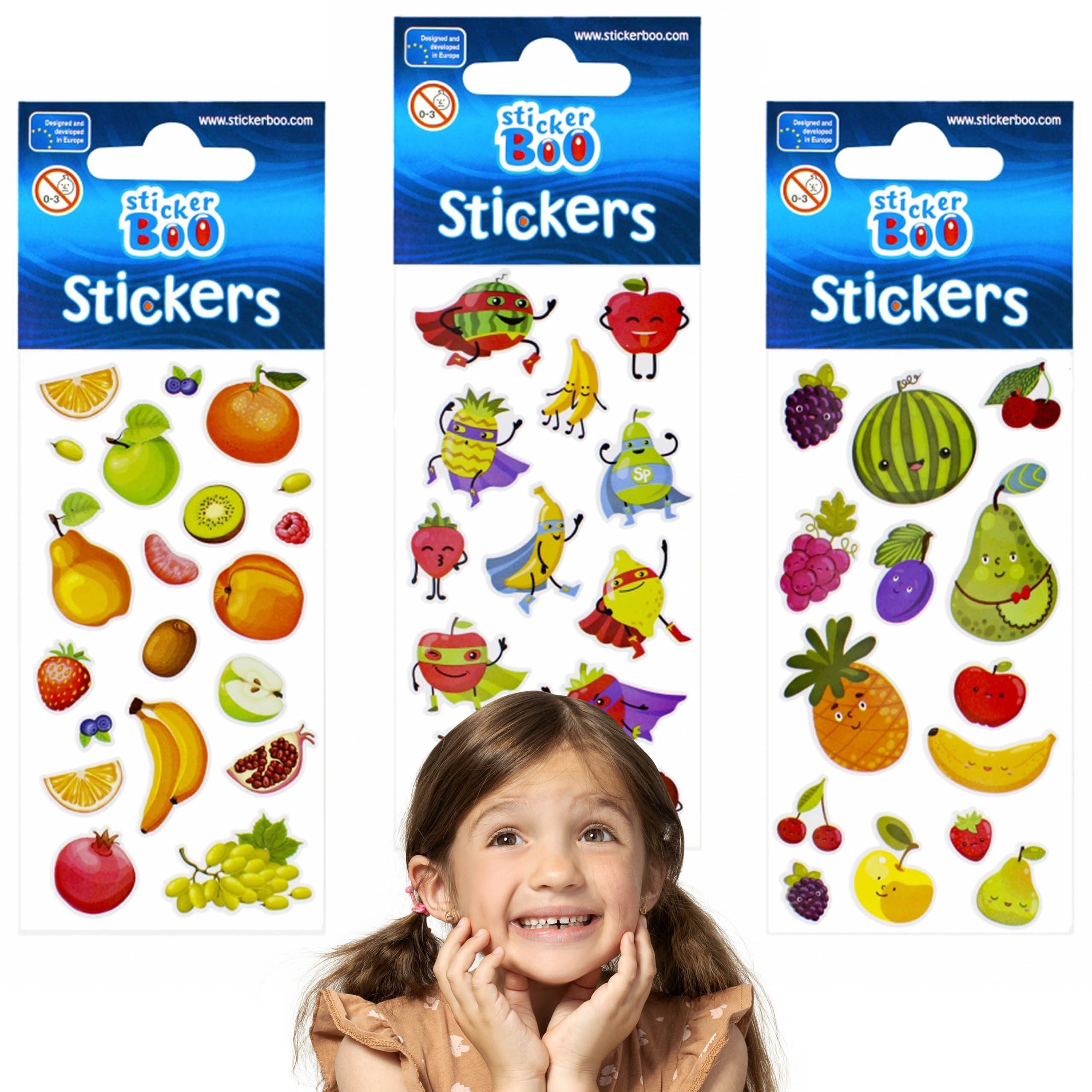 Sarcia.eu Sticker Set mit bunten Stickern für Kinder, fröhliche Früchte