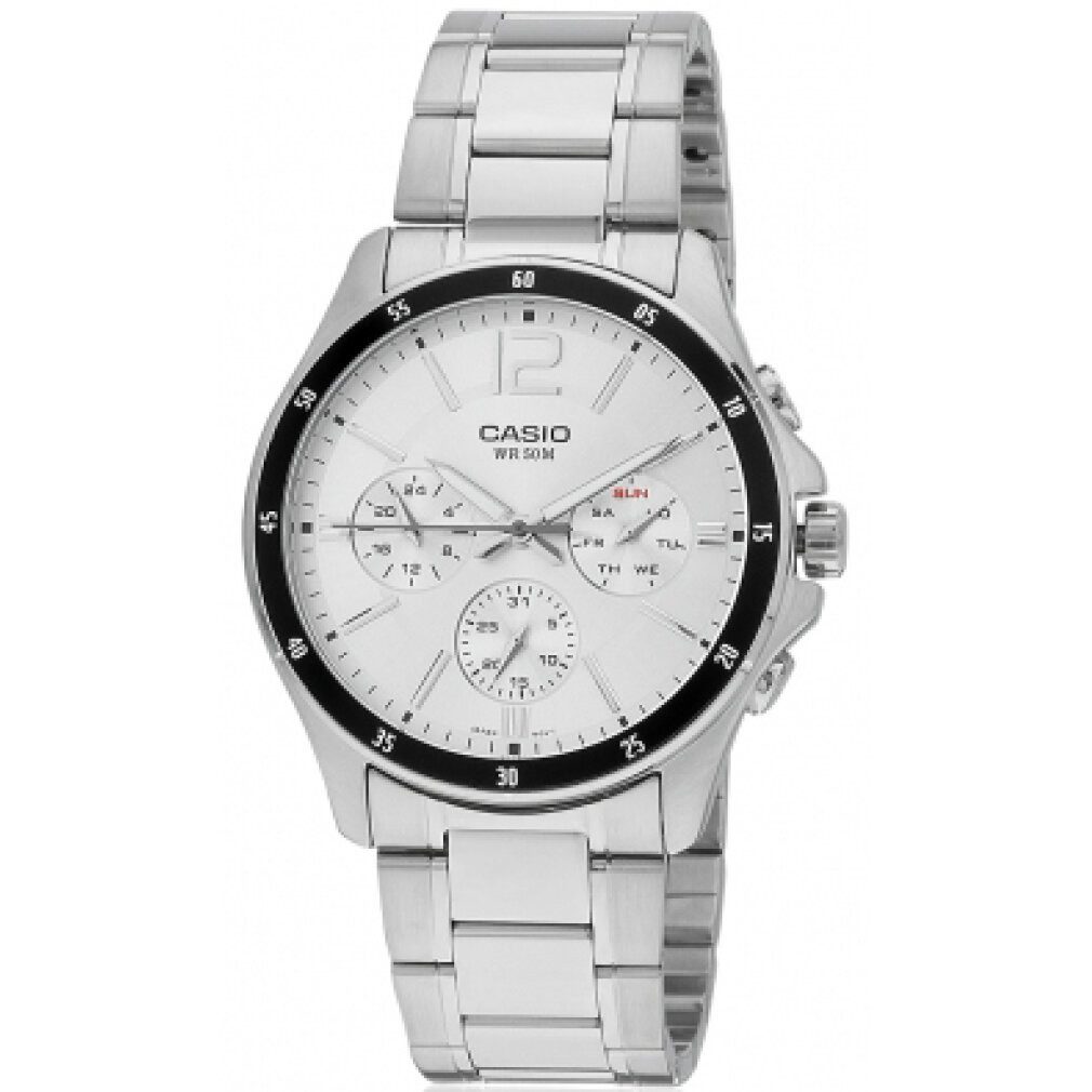 CASIO Luxusuhr Herren Analog Quarz Uhr mit Edelstahl Armband MTP-1374D-7