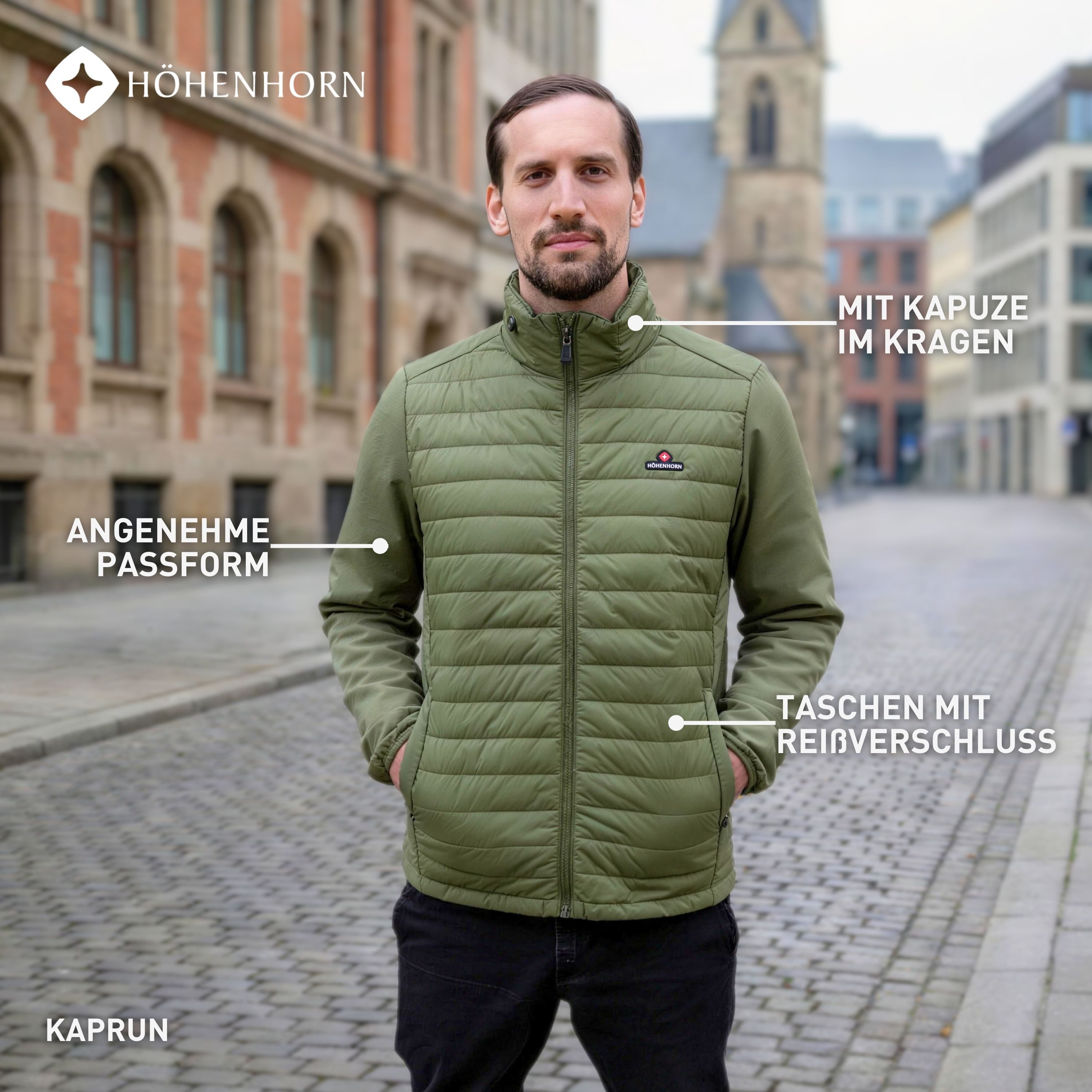 Höhenhorn Hybridjacke Kaprun Herren Jacke für Männer Steppjacke Softshell Sportjacke Steppjacken Softshelljacken Kombination