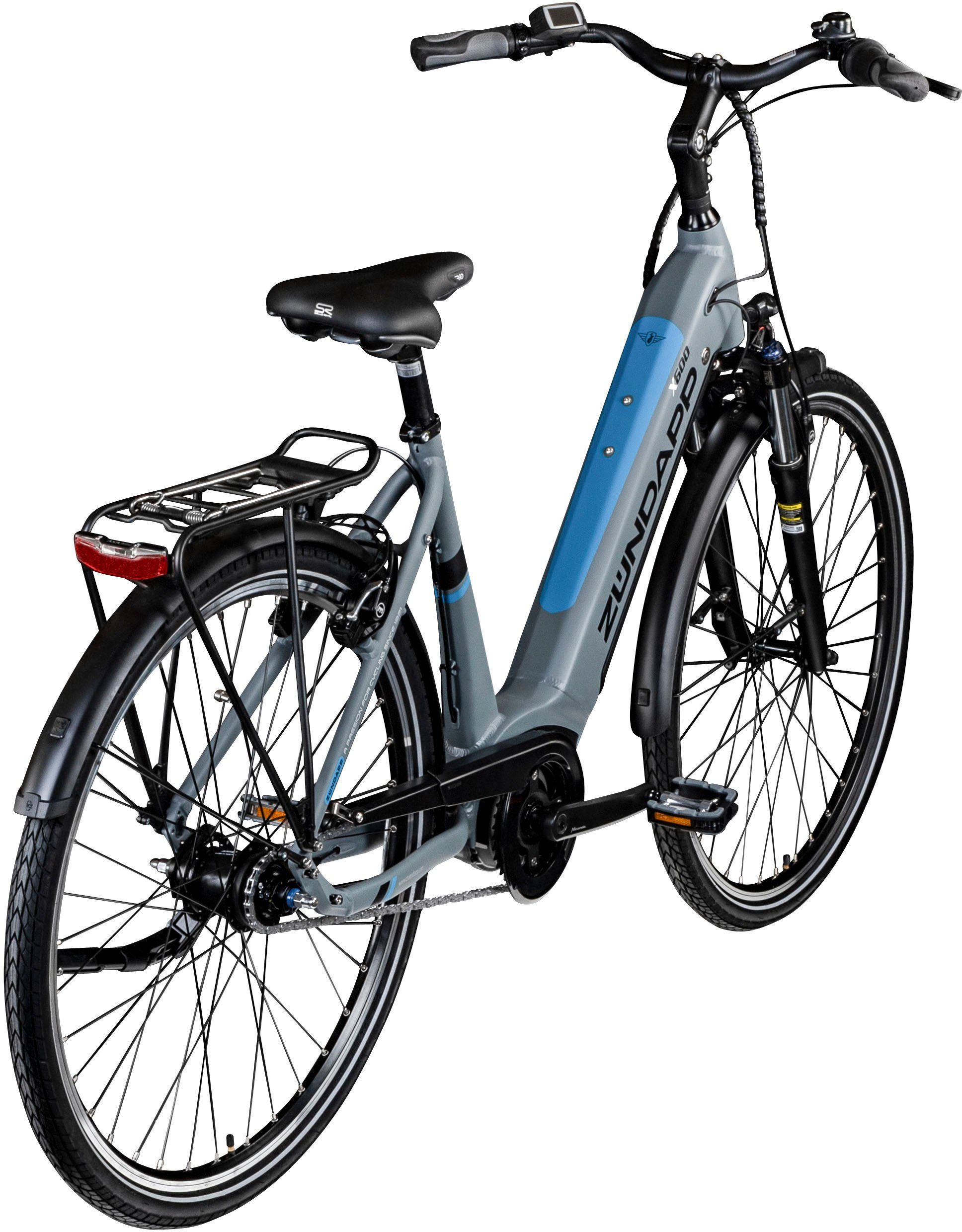 Zündapp E-Bike Cityrad X600 - Bosch Mittelmotor, 7 Gang Shimano Nexus Schaltwerk, Nabenschaltung, Mittelmotor, 400 Wh, Pedelec, Elektrofahrrad für Damen u. Herren