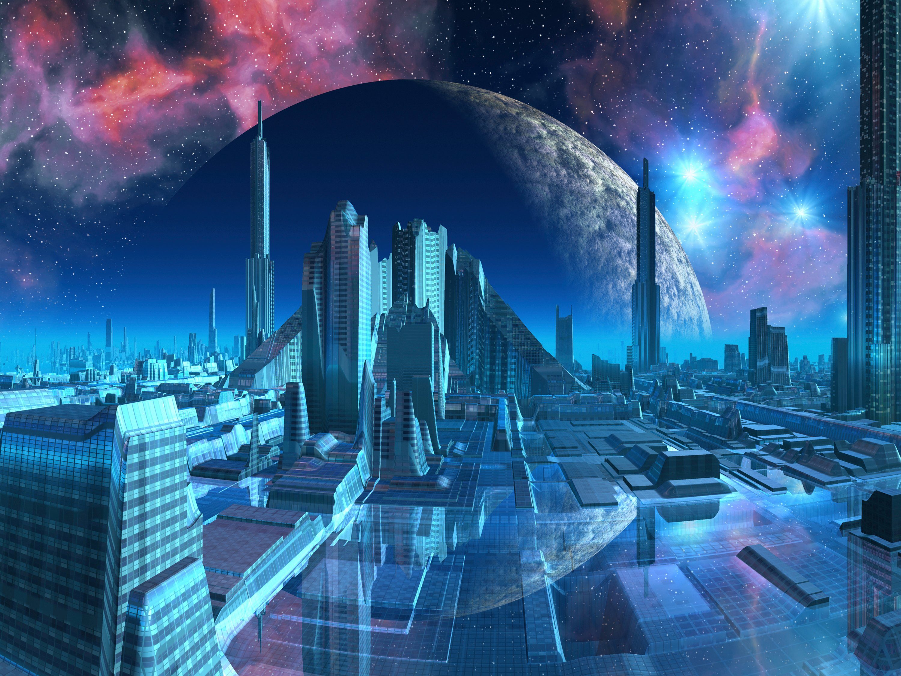 Fototapete PLANETEN-FUTURISTISCH WELTRAUM MOON GALAXIE UNIVERSUM