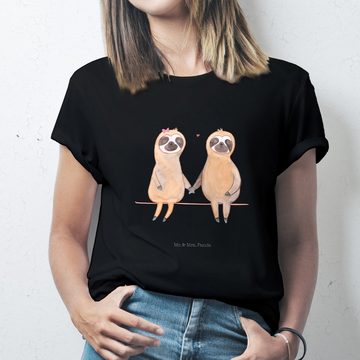 Mr. & Mrs. Panda T-Shirt Faultier Pärchen - Schwarz - Geschenk, Liebe, Faultier Geschenk, Faul (1-tlg)