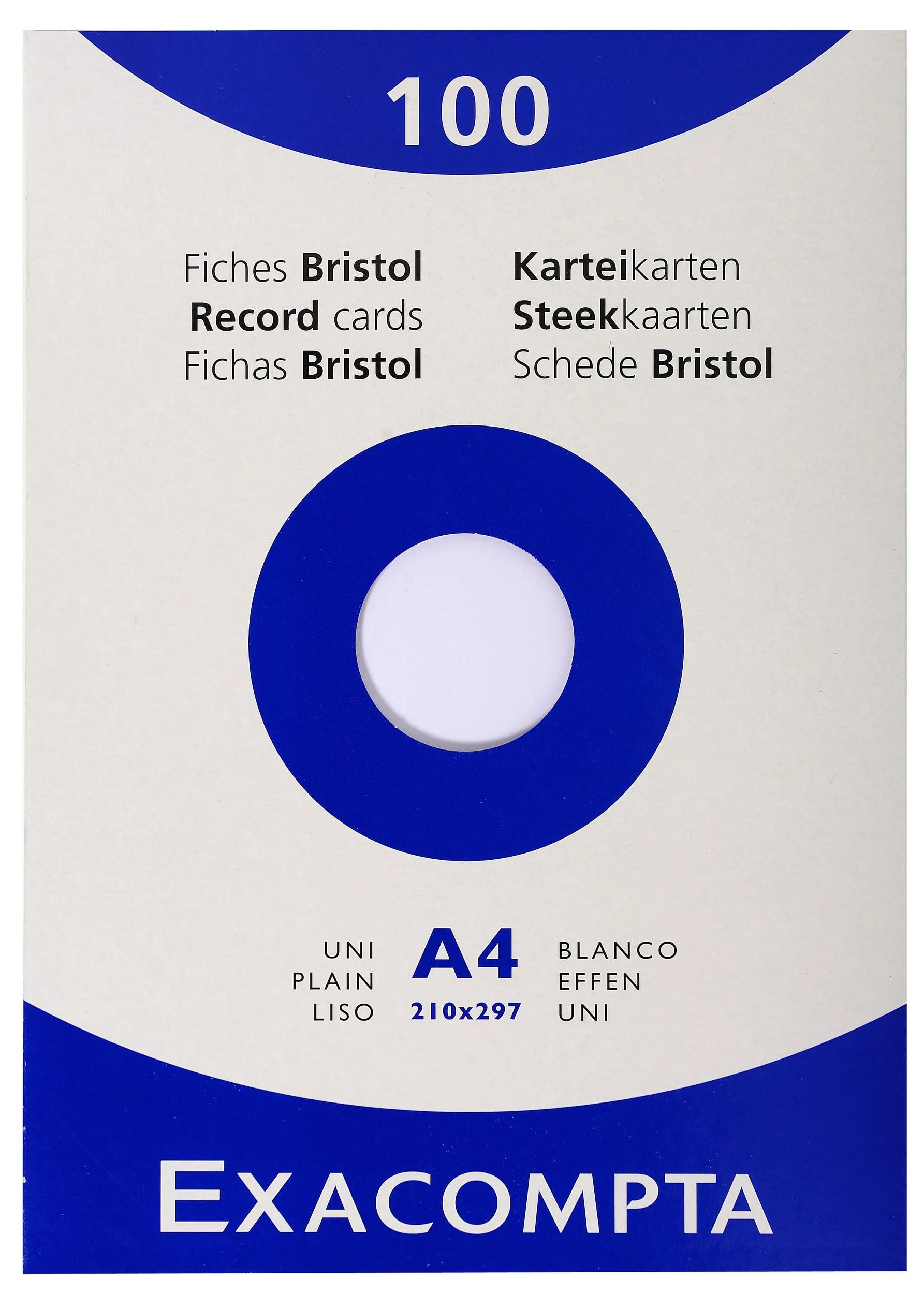 Karteikarten Karteikarten A4 blanko, Faltschachtel mit 100 Stück - Weiß - 13306E