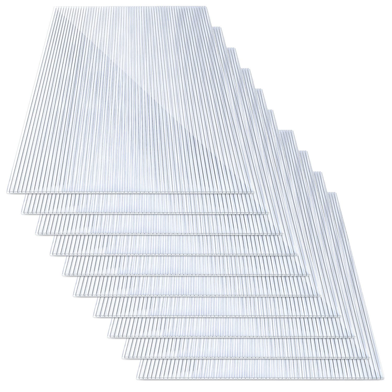 Doppelstegplatte 8mm Doppelstegplatten Zuschneidbar Polycarbonat Klar 10x 121x60,5cm