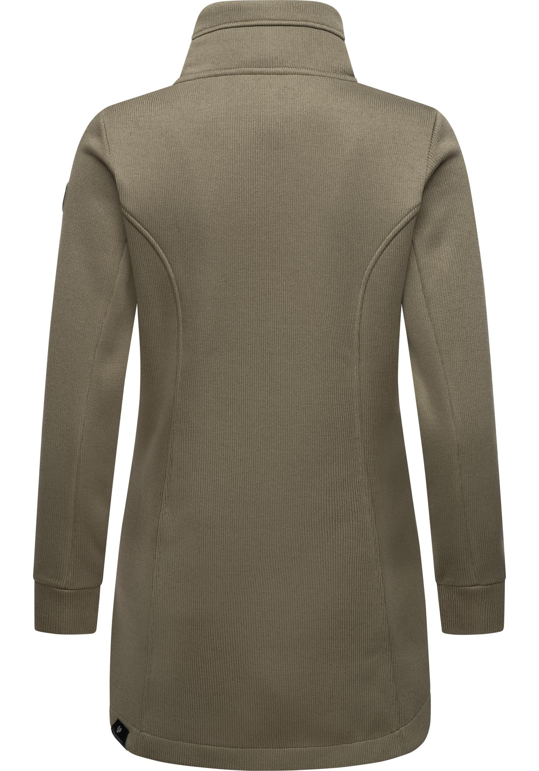 Ragwear Sweatjacke Letrice Bonded Elegante Zip-Jacke mit hohem Kragen in Feinstrickoptik