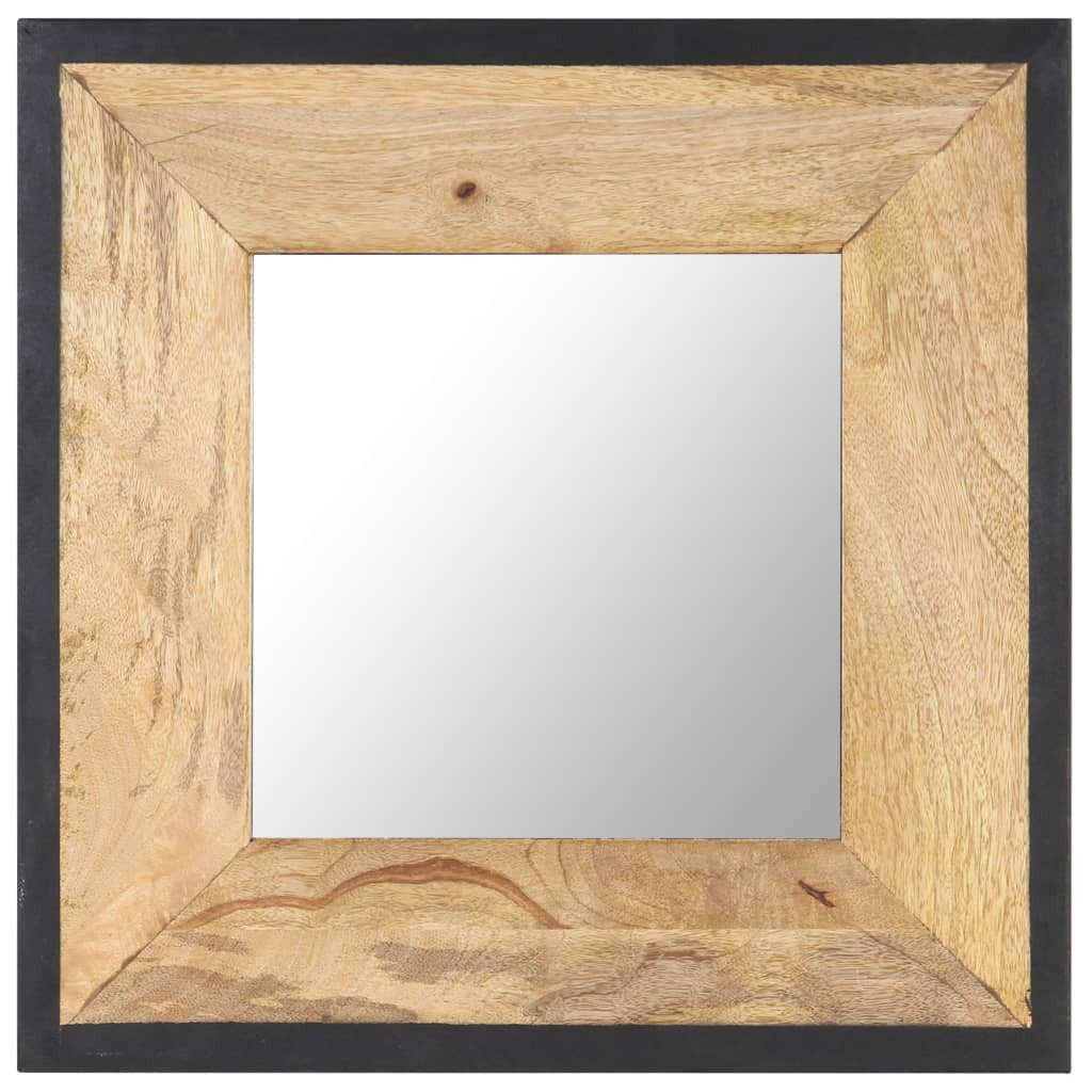 furnicato Wandspiegel Runder Spiegel aus Vollholz, naturfarben, 50 x 50 x 2,5 cm (1-St), Langlebige Wandspiegel-Dekoration mit einzigartiger Holzmaserung