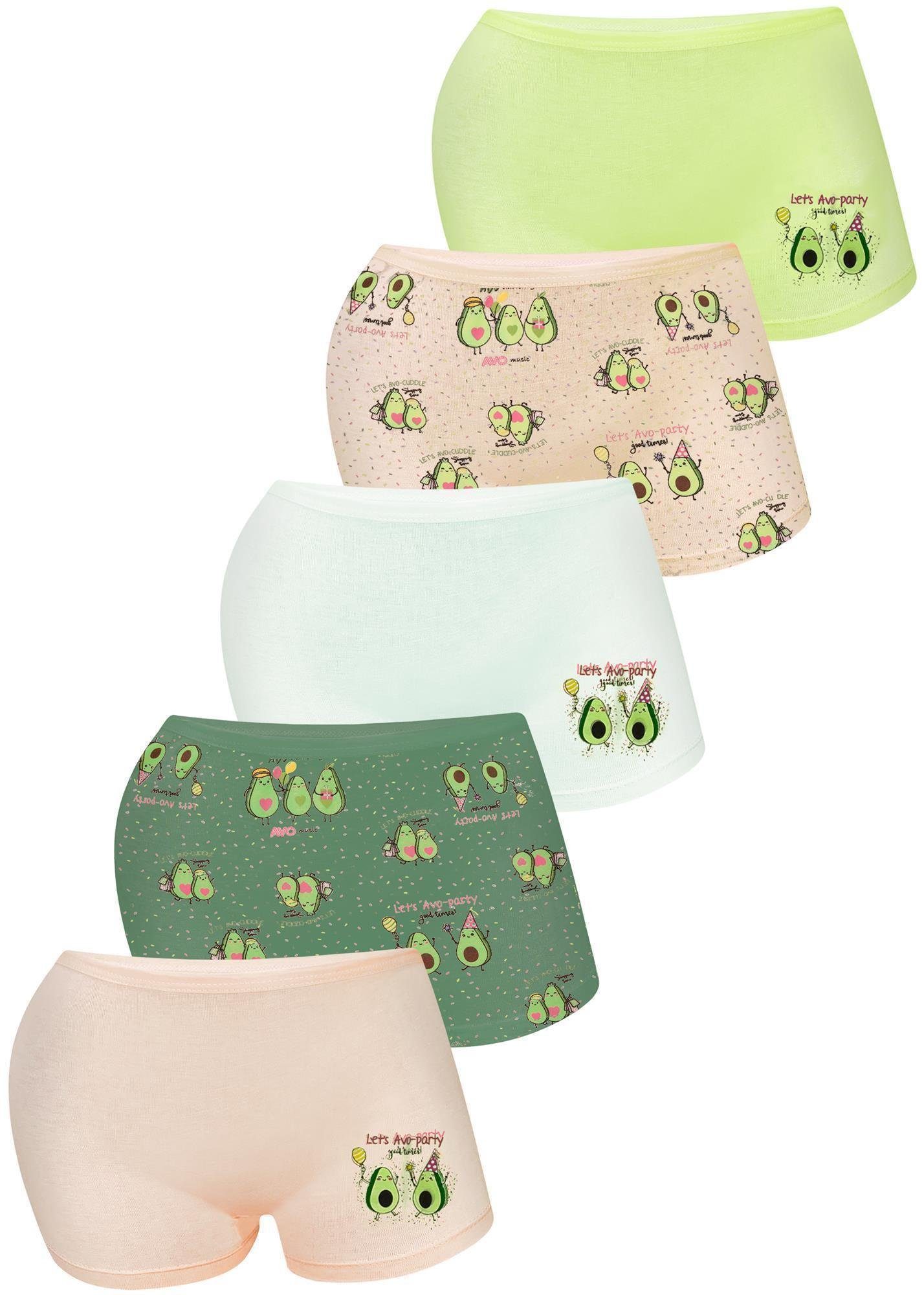 LOREZA Panty 5er Set Mädchen Pantys - Avocado - Bunt (Spar-Packung, 5-St)