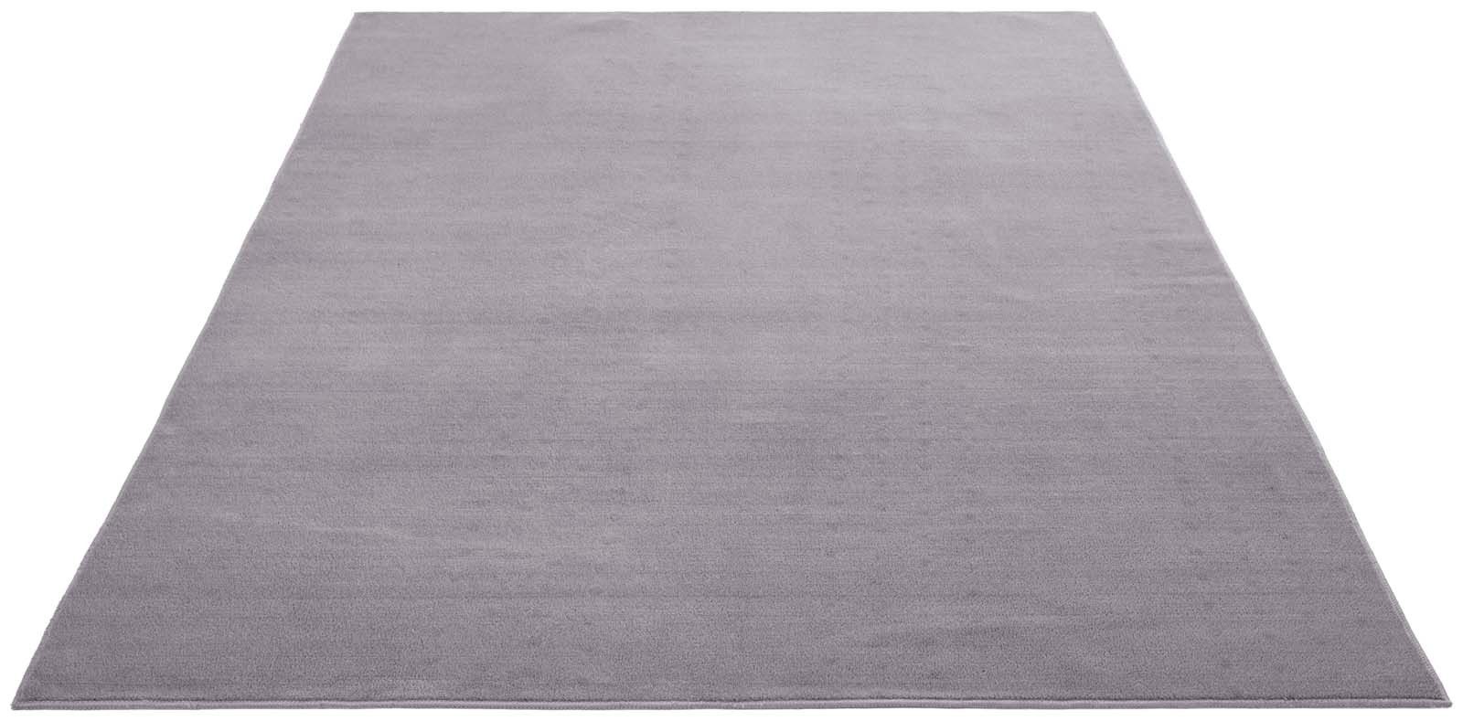 TaCa Home Teppich Kurzflor-Teppich Uni, rechteckig, Höhe: 9 mm, Wohnzimmer Schlafzimmer Esszimmer, grau - 160 x 220 cm