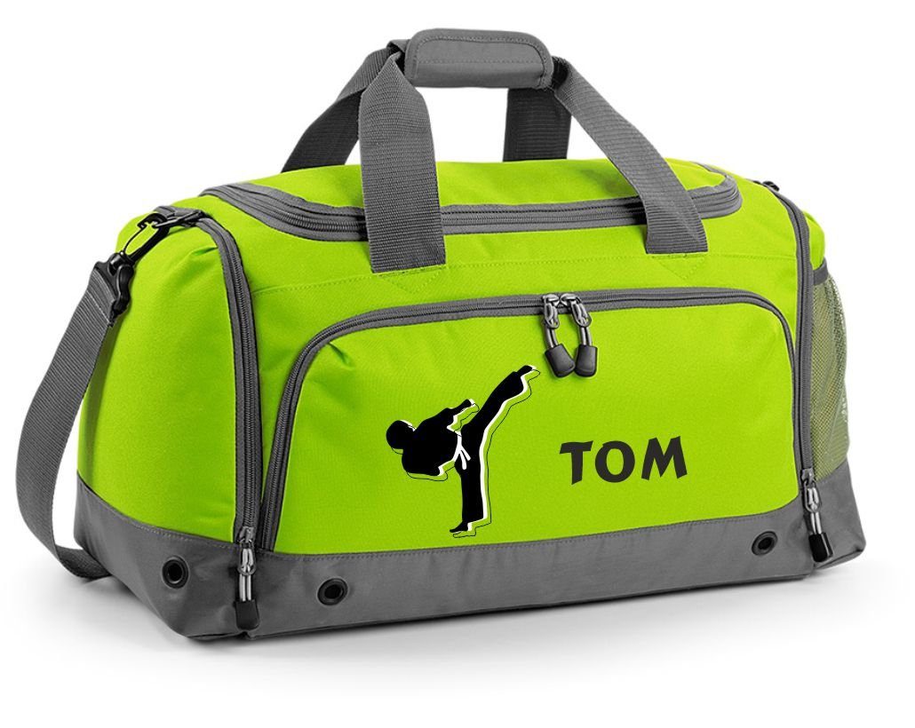 Mein Zwergenland Sporttasche 41L in Lime Green mit Schuhfach und Feuchtfach verschiedene Motive