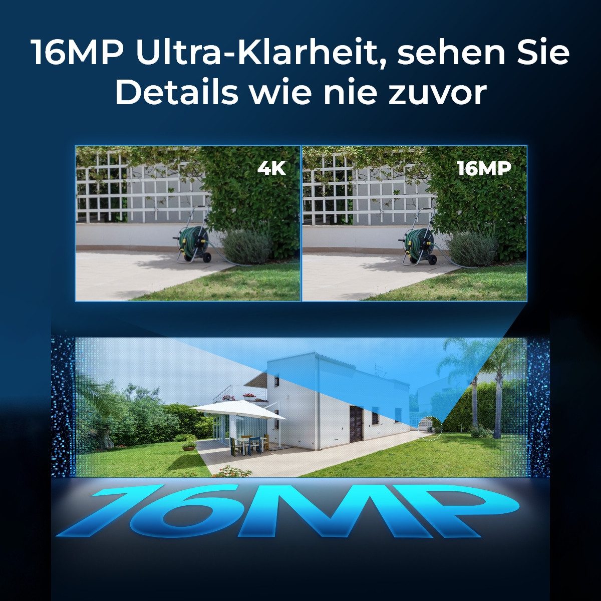Reolink Überwachungskamera PoE 16MP Ultra HD (Außenbereich, 1-tlg., Dual-Objektiv,180° Pan,Farb-Nachtsicht,Person/Fahrzeug/Tier-Erkennung)