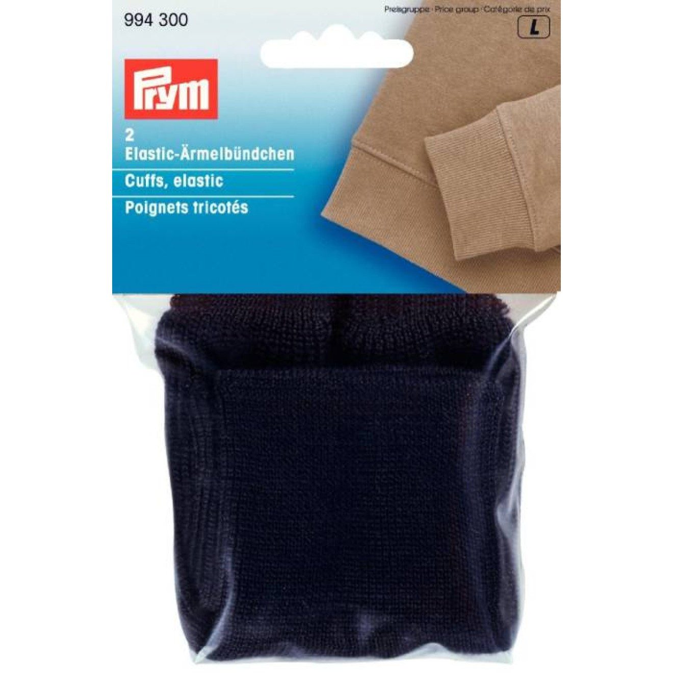 Prym Stricknadeln Elastic Ärmelbündchen 9 cm schwarz 1 Paar