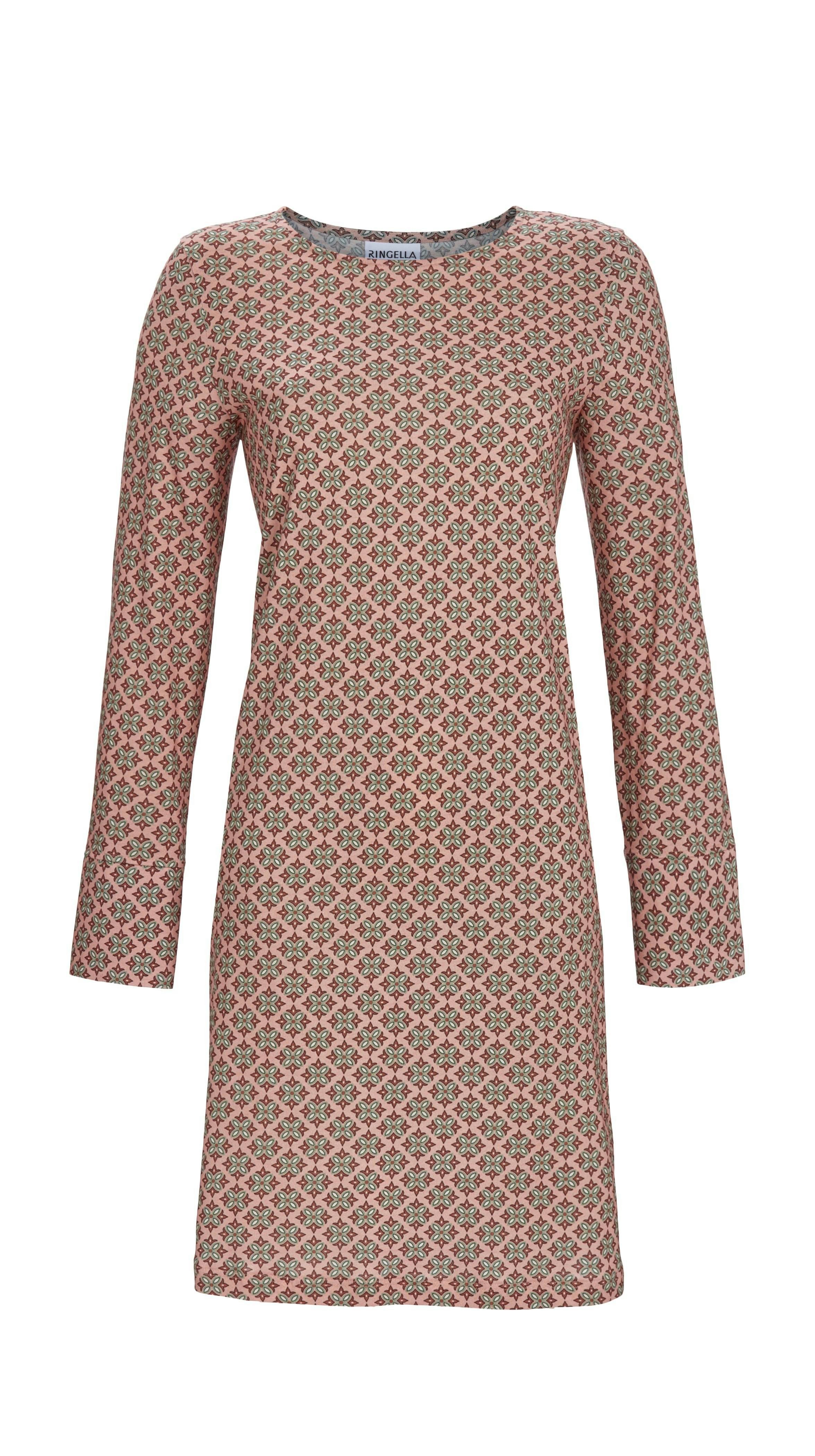 Ringella Nachthemd im Minimaldessin und langen Ärmeln mit Seitenschlitz am günstig online kaufen