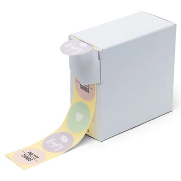 Rillprint Sticker Geschenk-Aufkleber 250 Stk. x 3 Rollen Pastellfarben