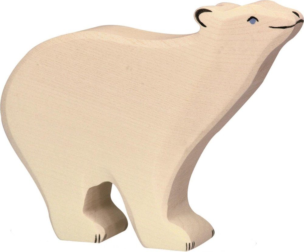 HOLZTIGER Holztiger Eisbär Tierfigur aus Holz