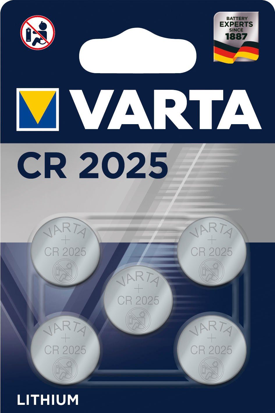 Image of VARTA »VARTA Professional Lithium Knopfzelle Spezial Batterie« Knopfzelle, CR2025 (3 V, 5 St)