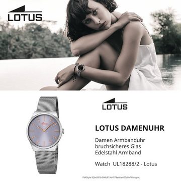 Lotus Quarzuhr Lotus Damen Uhr Elegant L18288/2, (Analoguhr), Damenuhr rund, mittel (ca. 31mm), Edelstahlarmband, Elegant-Style