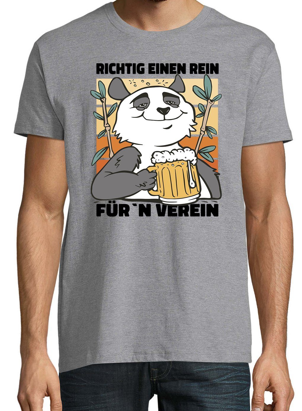 Herren Für´n Frontprint mit T-Shirt Rein, Verein" Shirt Grau "Richtig Ein Youth trendigem Designz